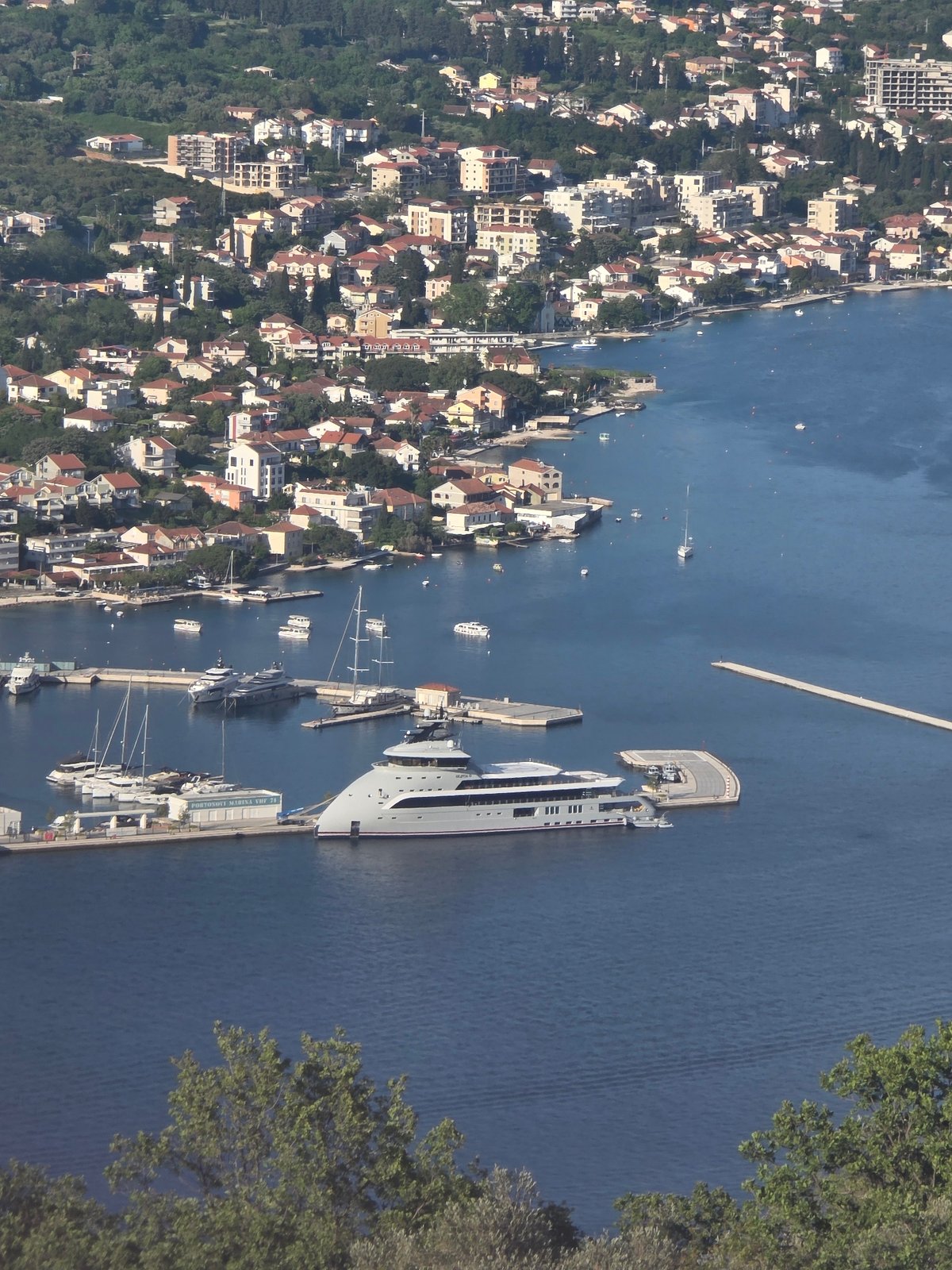 Aerial views document Luštica Montenegro coastal settlement May 2026
