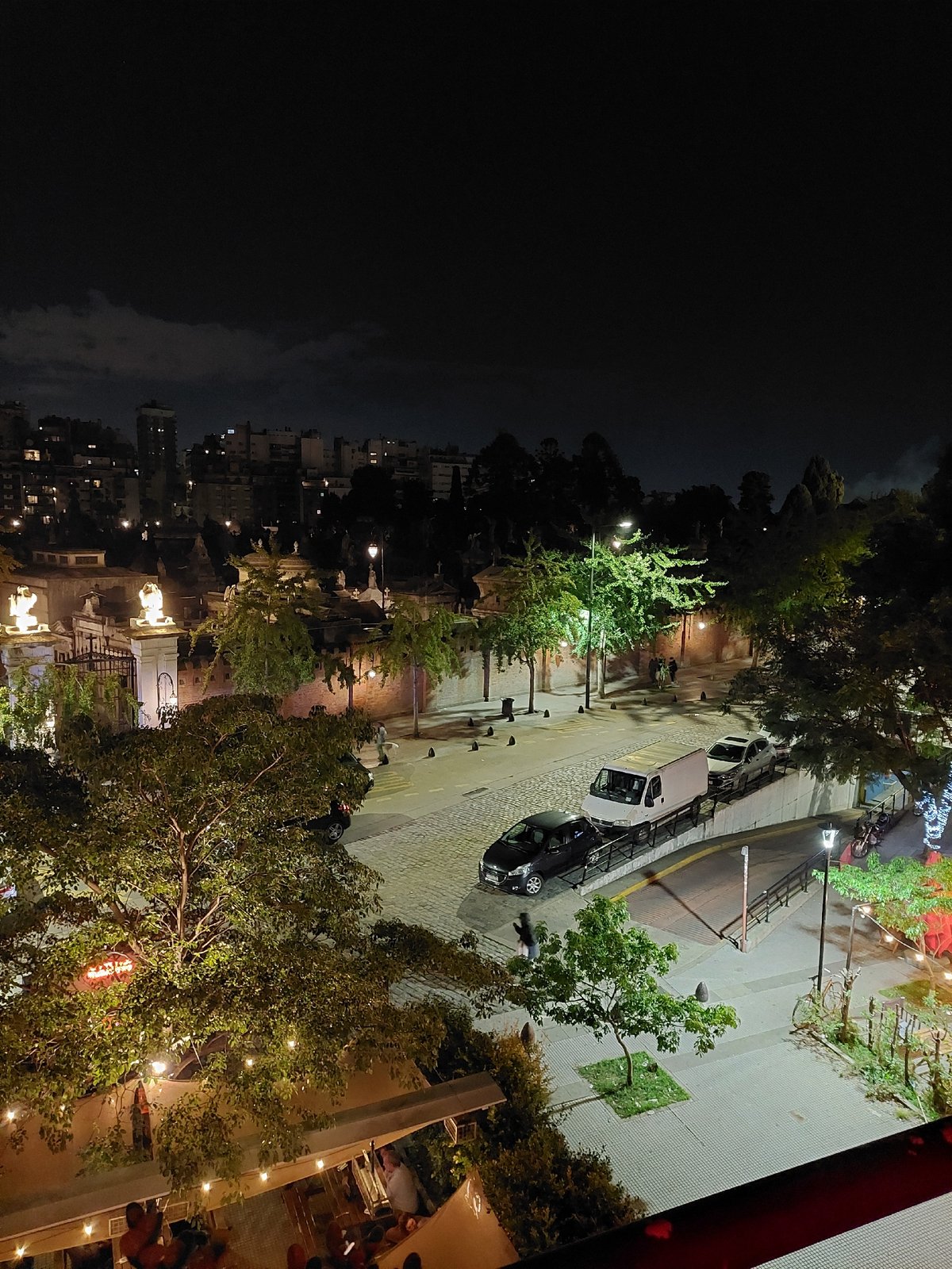 Late night social activity captured across Buenos Aires entertainment district