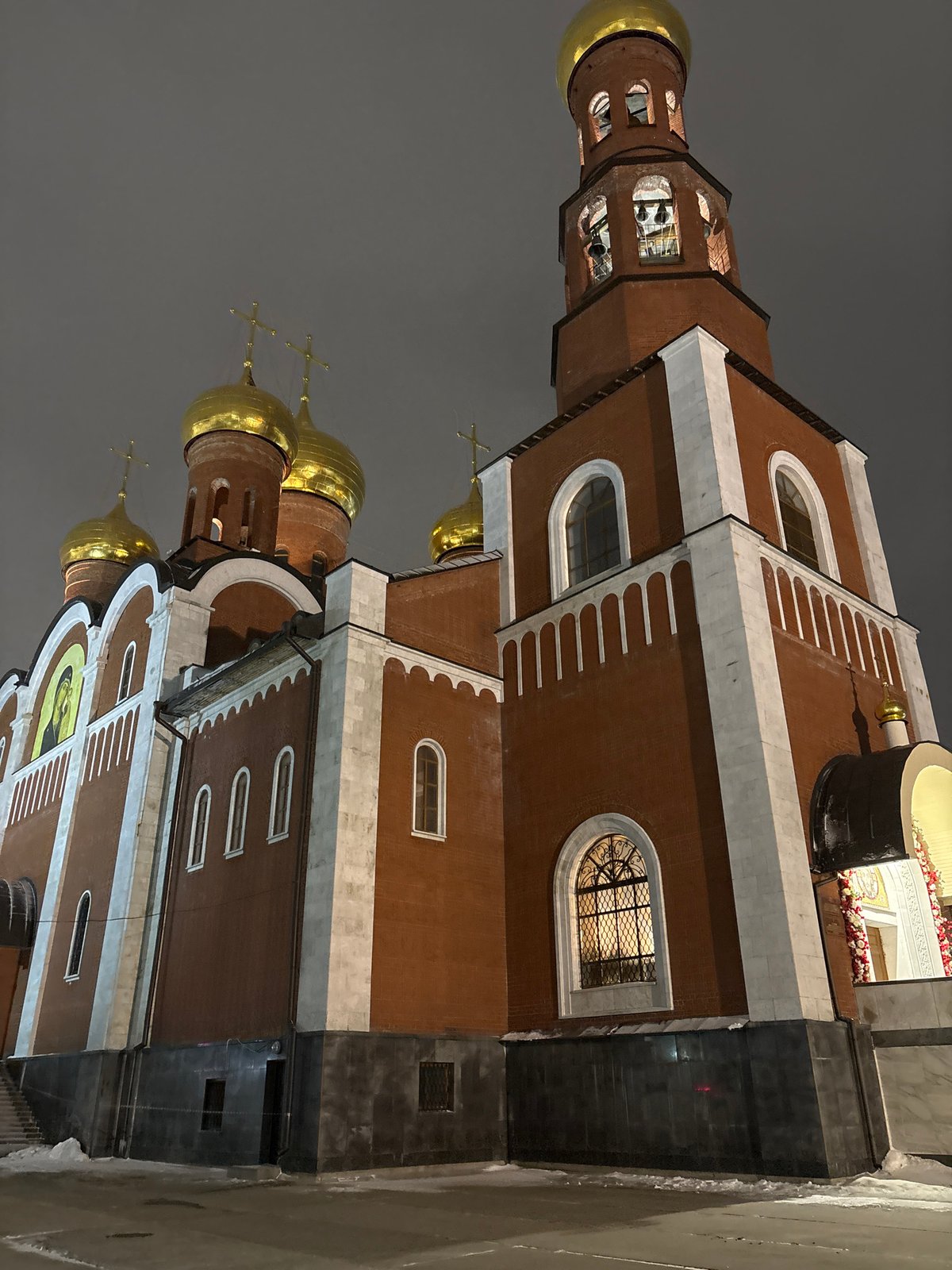 Orthodox church observed under gray skies in Nizhnevartovsk
