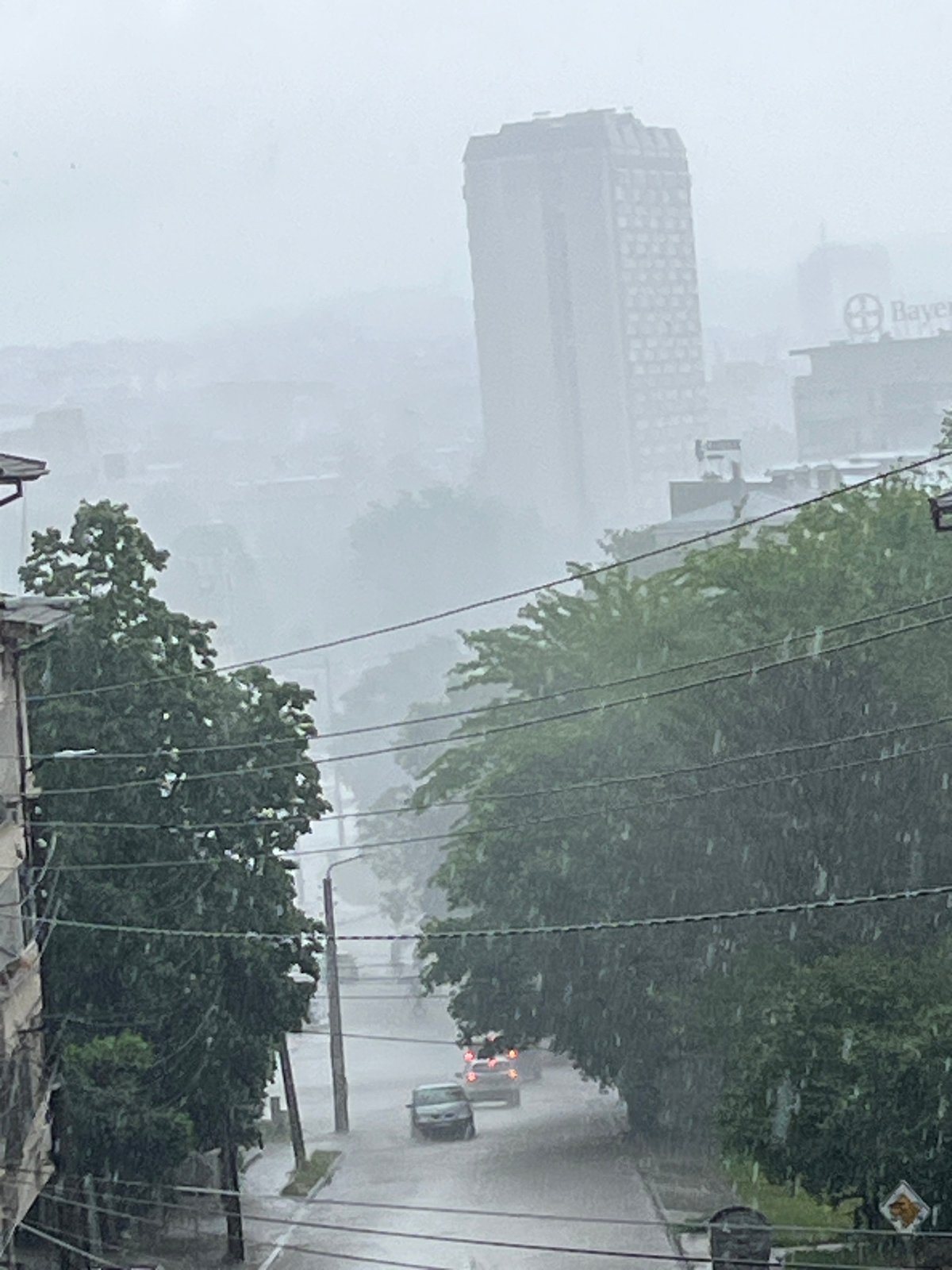 Heavy rain floods streets in Pleven, Bulgaria