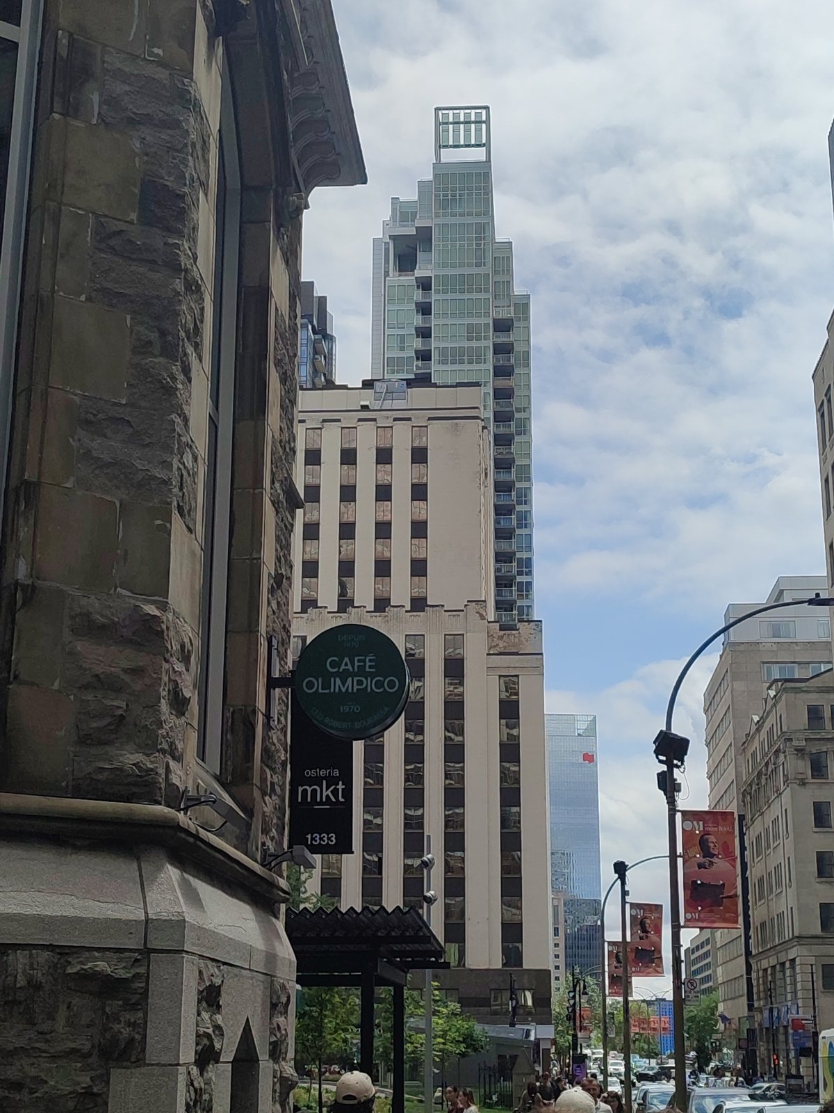 Montreal street architecture on a bright summer afternoon