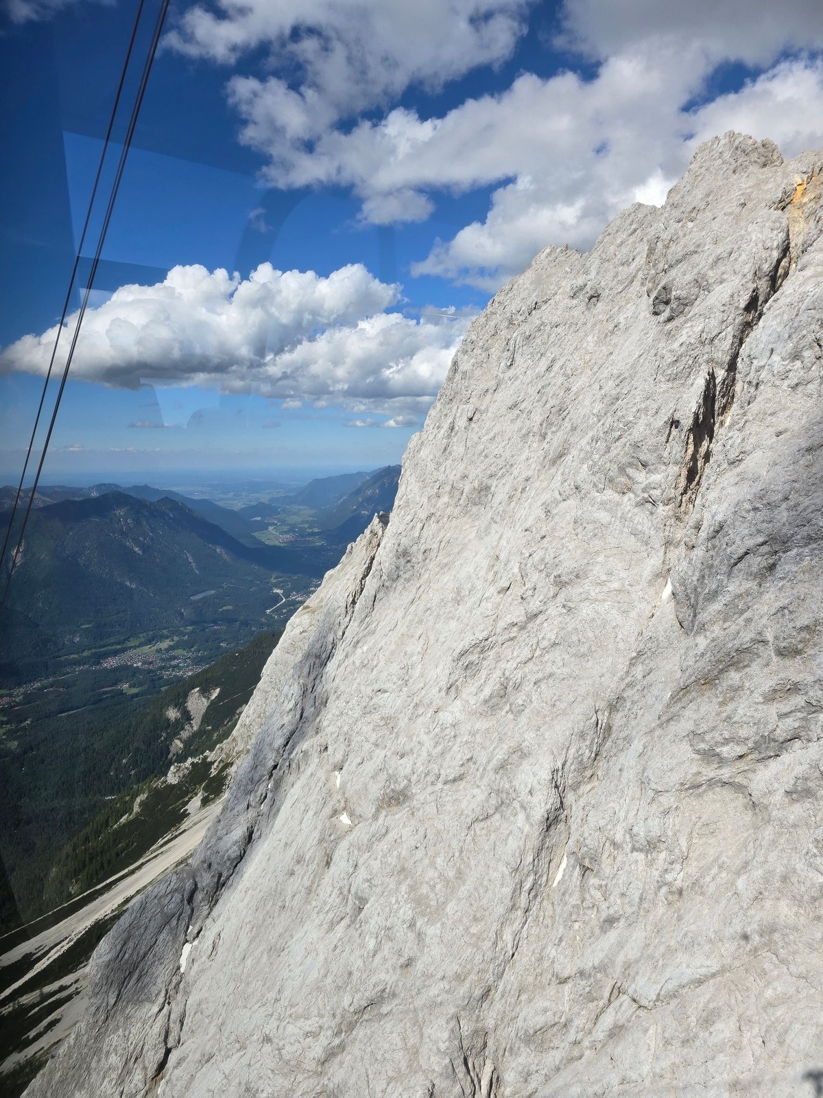 Cable car mountain views near Grainau, Germany