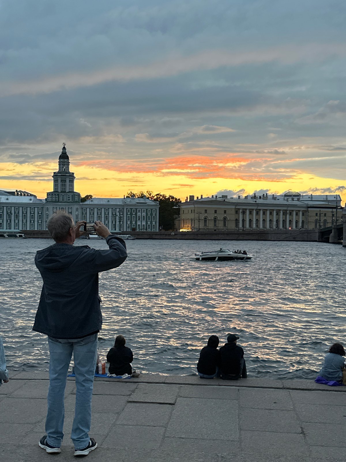 Golden hour on the Neva River, Saint Petersburg