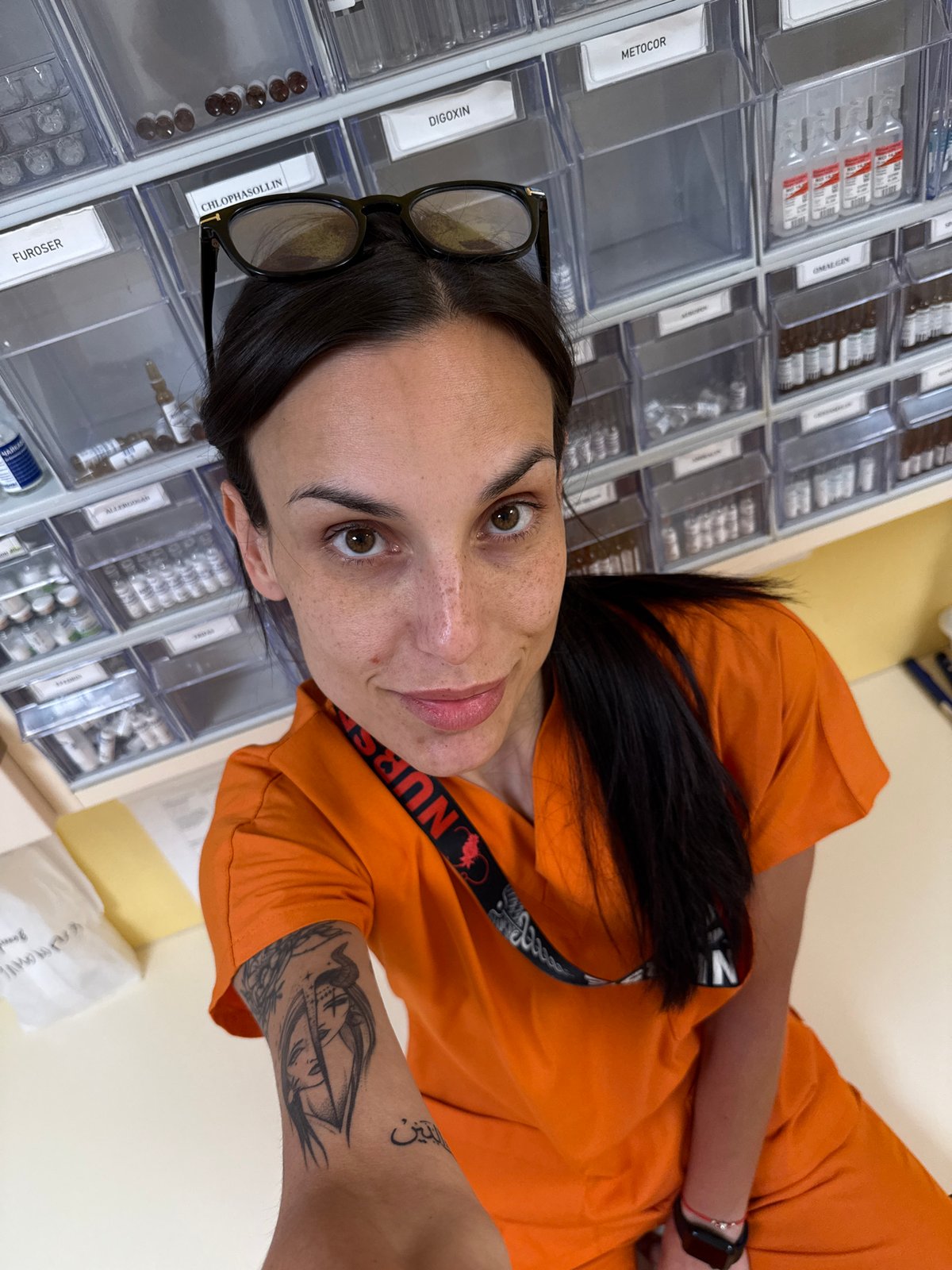 Woman photographed at medical facility, outdoors in Pleven, Bulgaria