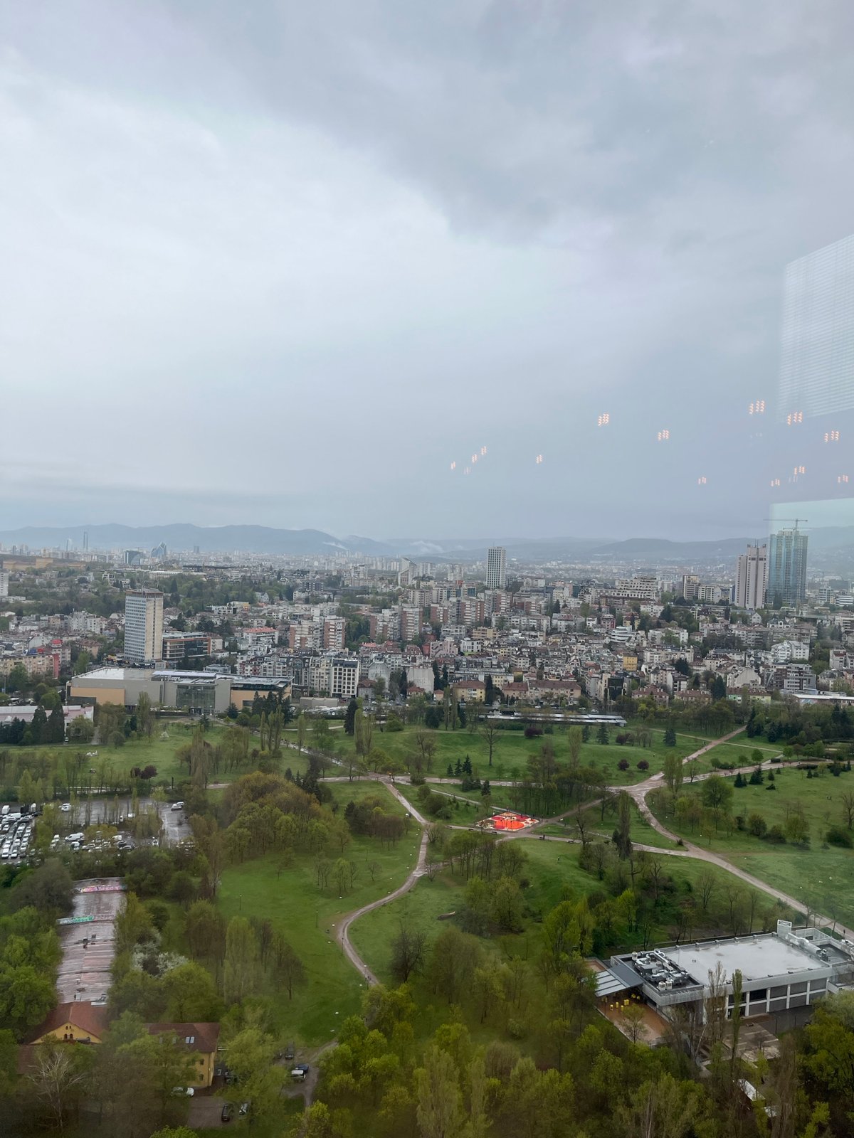 Sofia cityscape and parking garage documented by witness