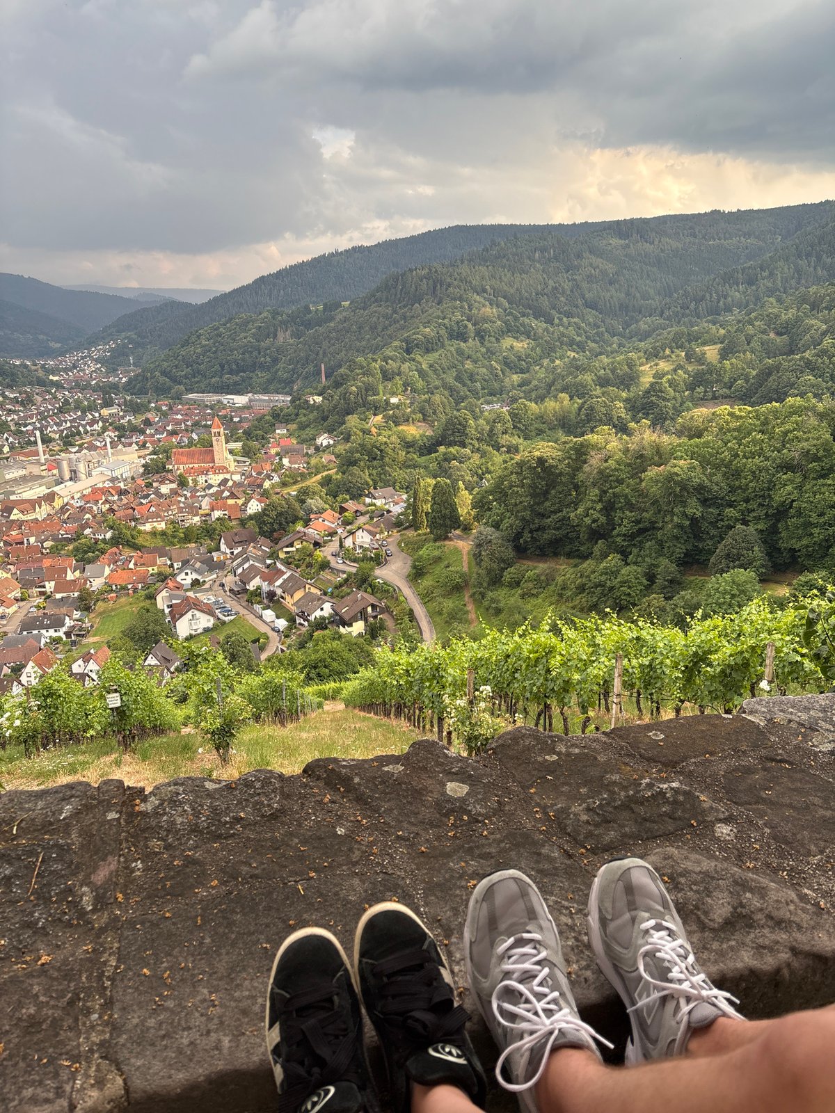Hilltop overlook above Gernsbach valley on a cloudy afternoon