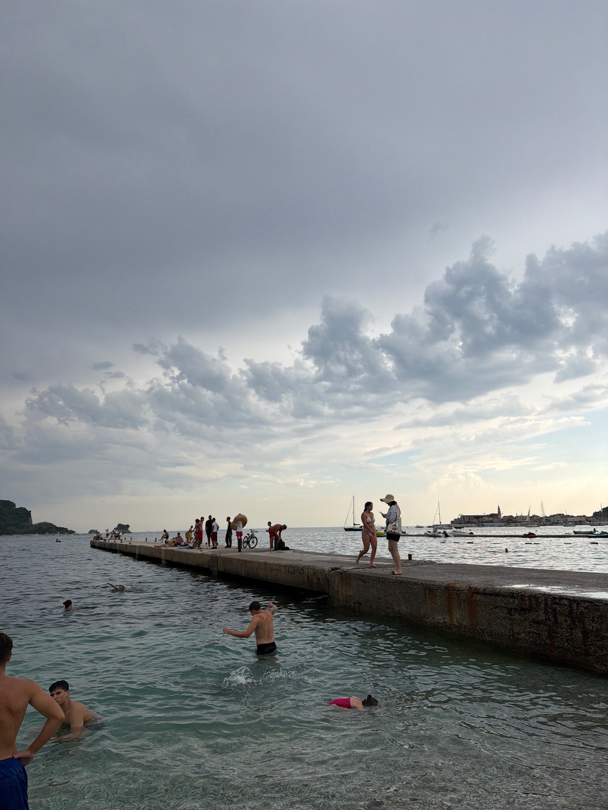 Summer afternoon on the water and beaches of Budva