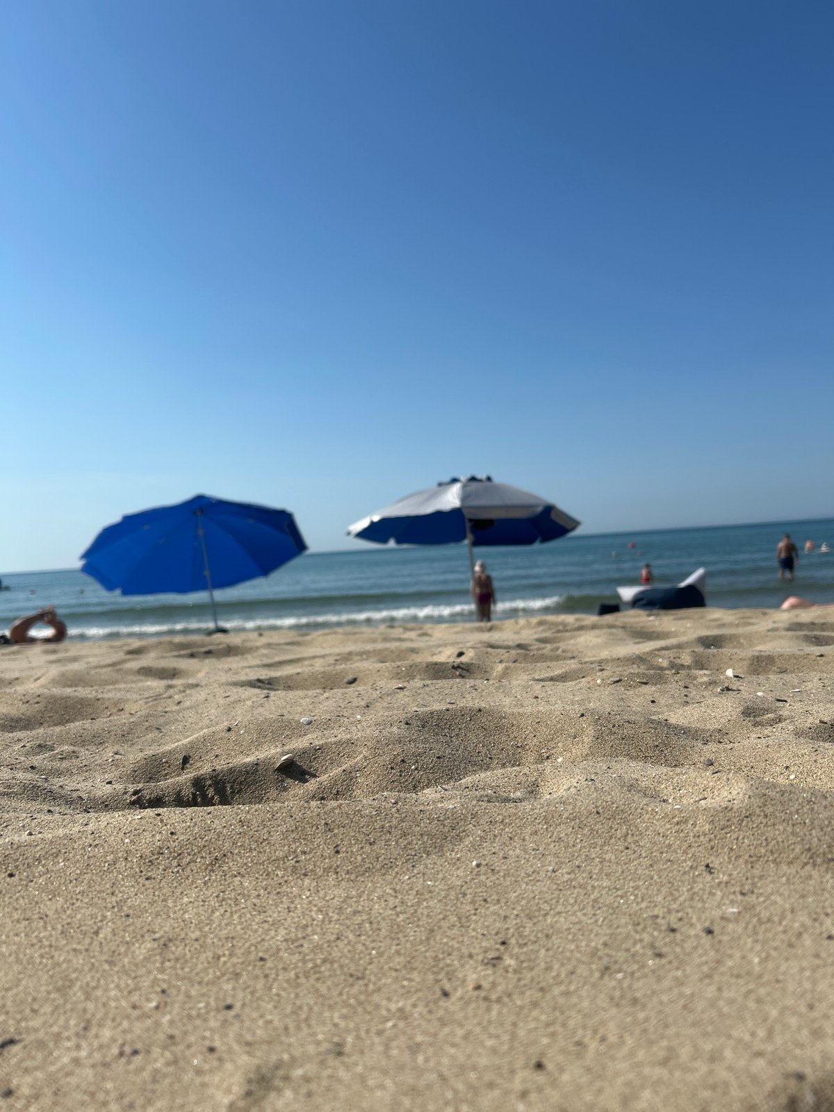 Sandy beach morning in Sveti Vlas, Bulgaria