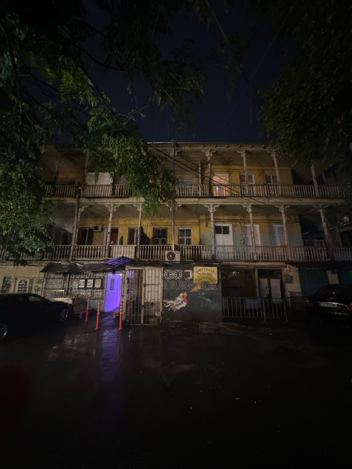 Nighttime urban scenes documented across city location