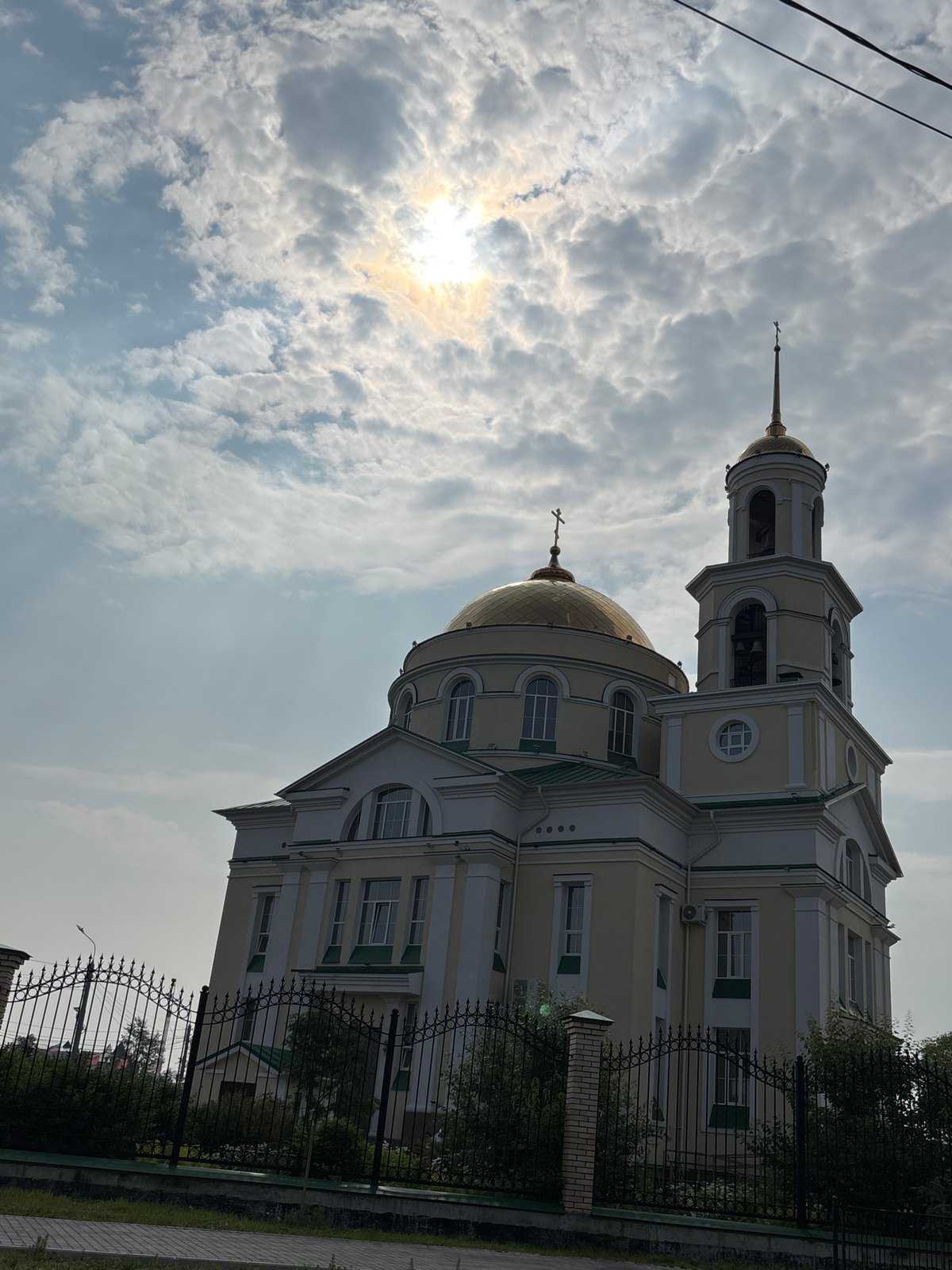 Golden-domed Orthodox church in Blagoveshchensk, Russia