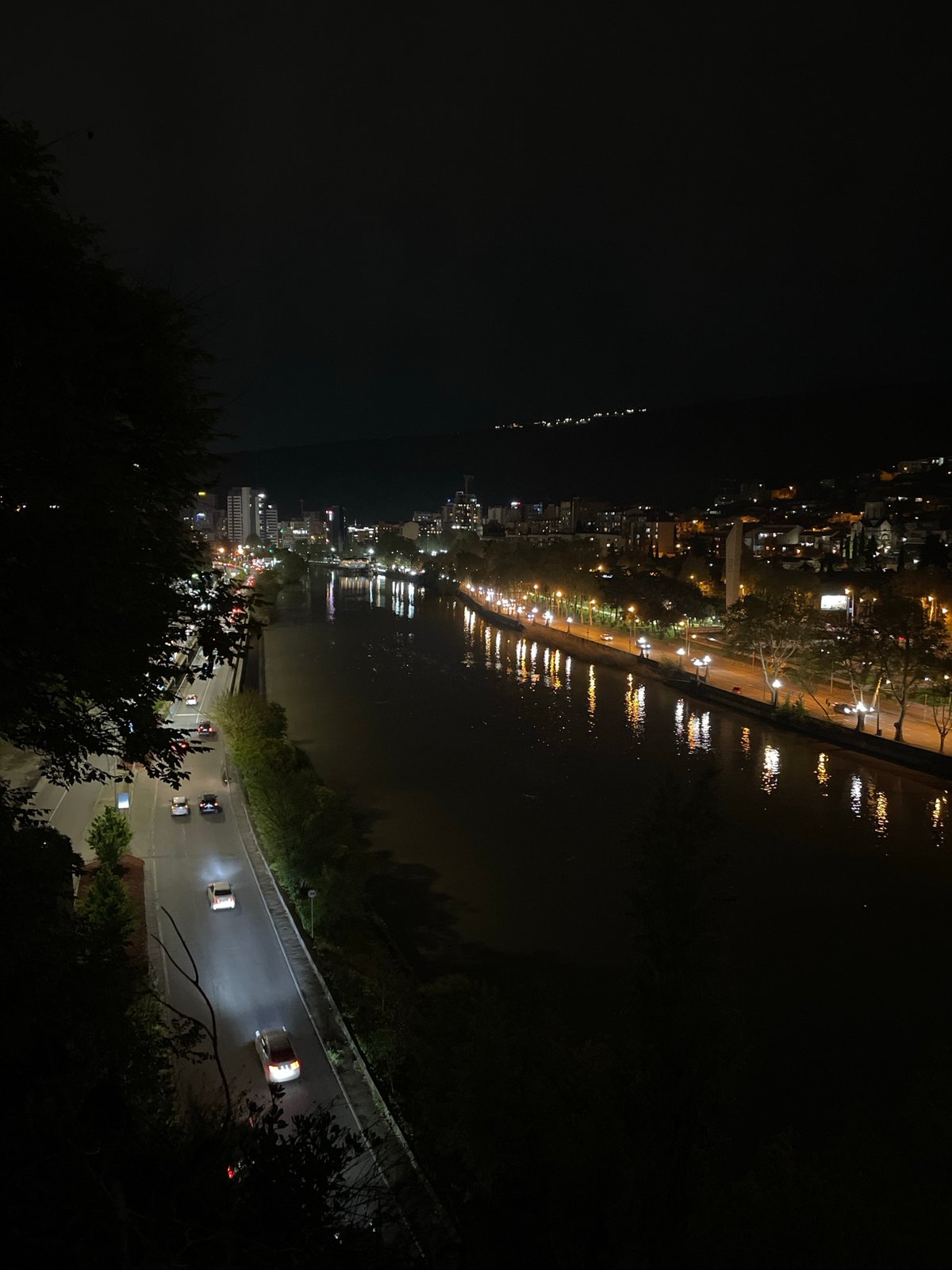 Nighttime urban scenes documented across Tbilisi in eight-minute span