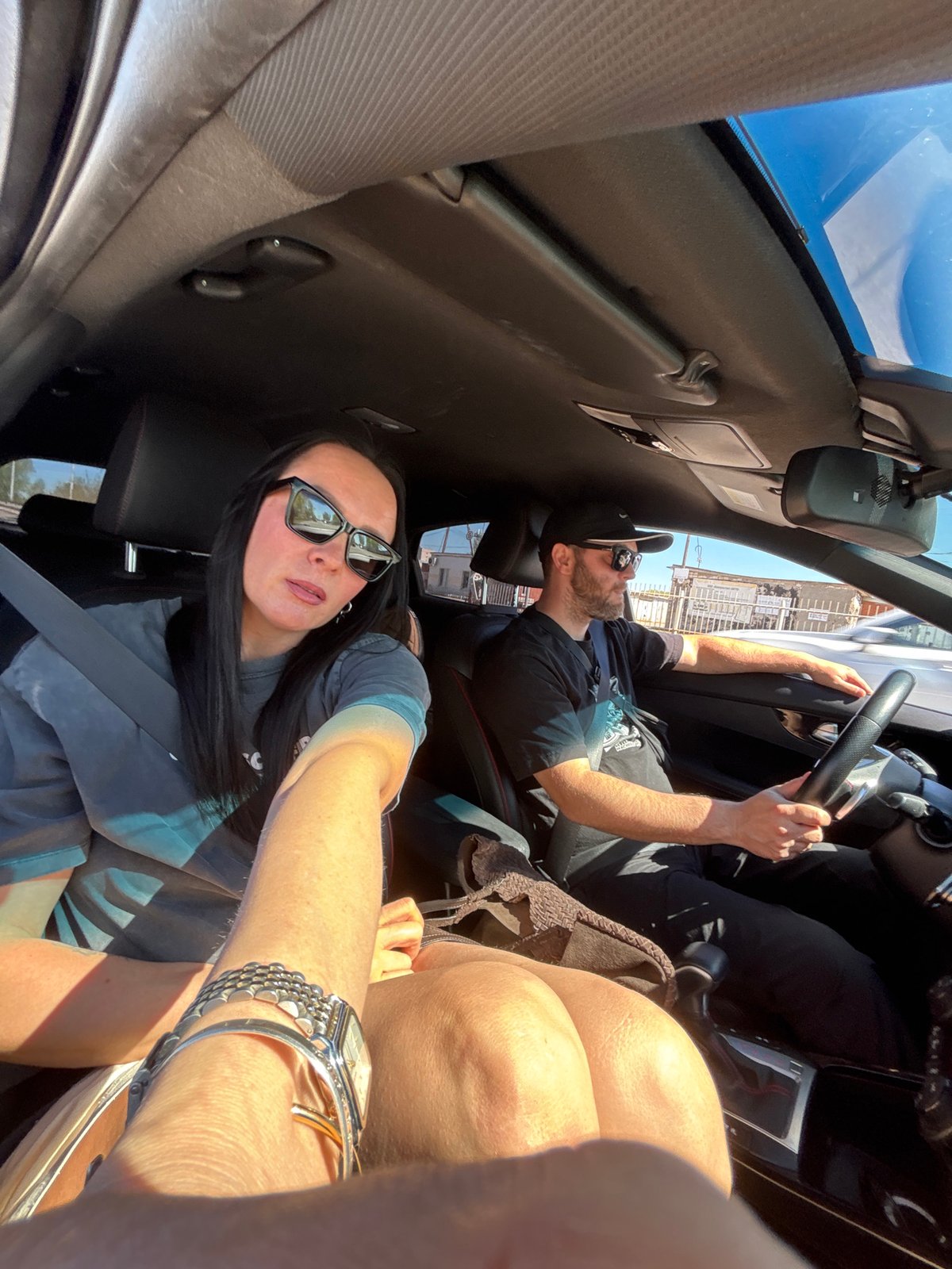 Women photographed in casual car scenes in Chaikovsky, Russia