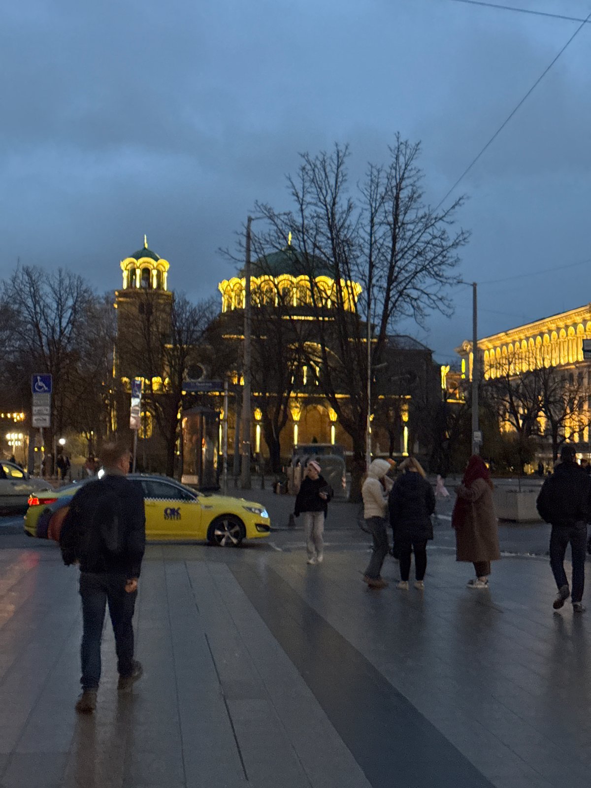 Evening scenes captured around Sofia's landmarks and venues