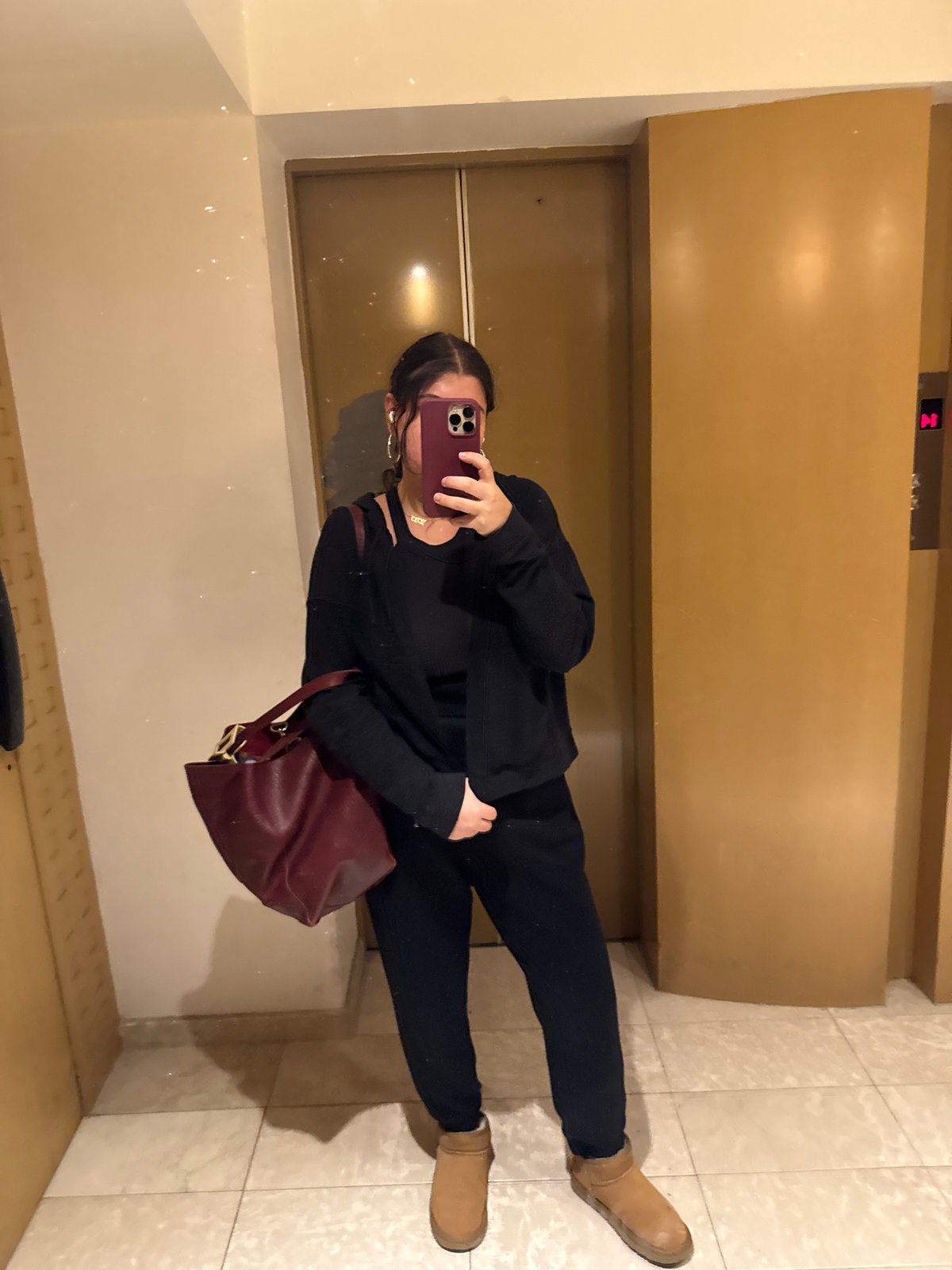 Late-night elevator selfie captured in Mexico City