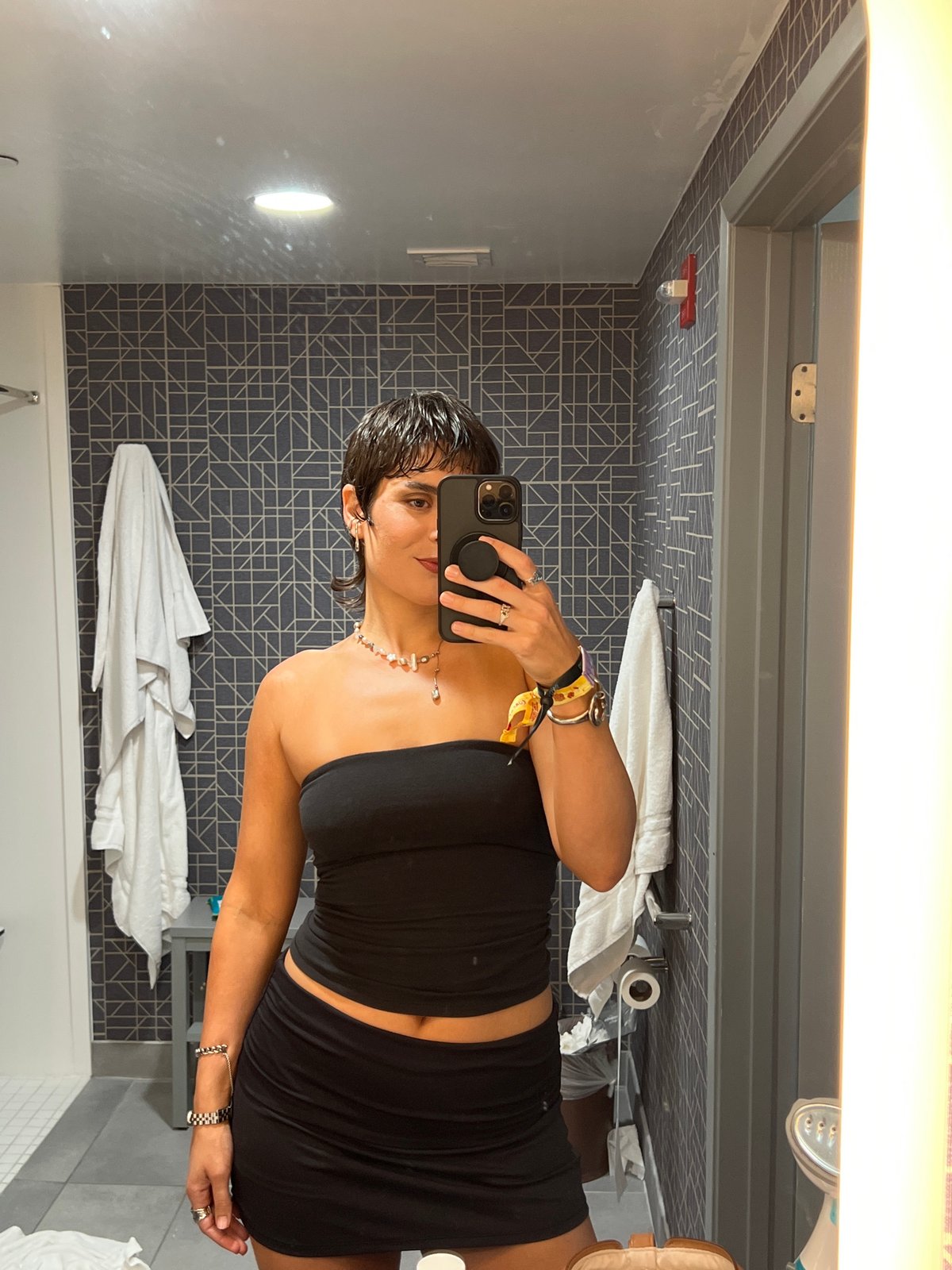 Woman Takes Selfie in Modern Bathroom in La Quinta