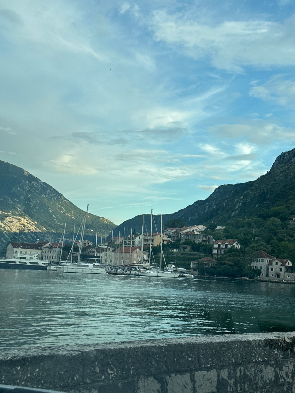 Lazy afternoon along the Prčanj waterfront, Bay of Kotor