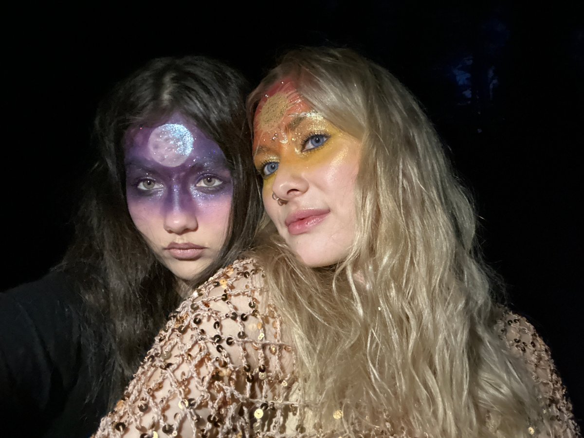 Theatrical makeup scene documented during twilight in Chaikovsky, Russia