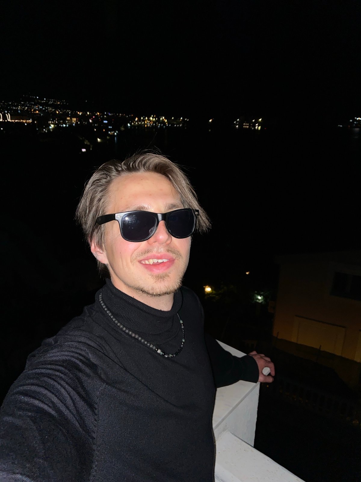 Tourist captures selfie at scenic overlook in Montenegro
