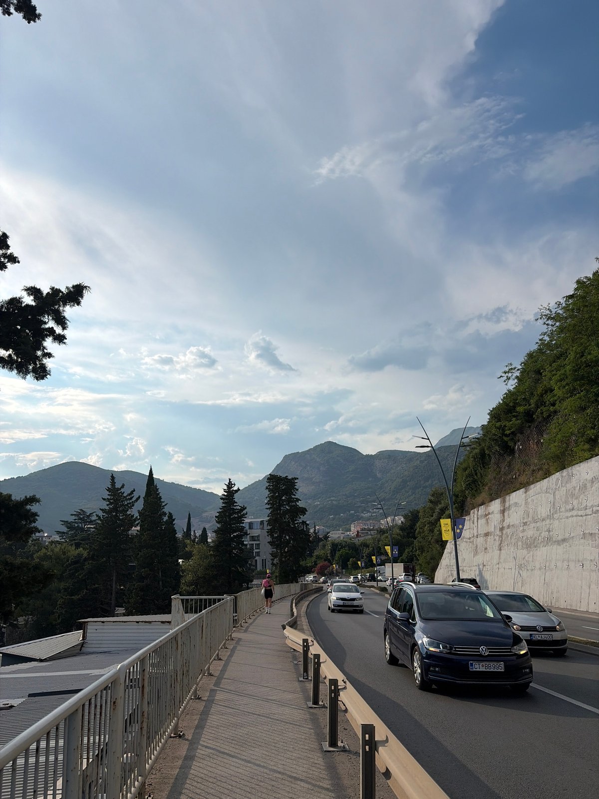Budva's beaches packed on a sunny summer afternoon