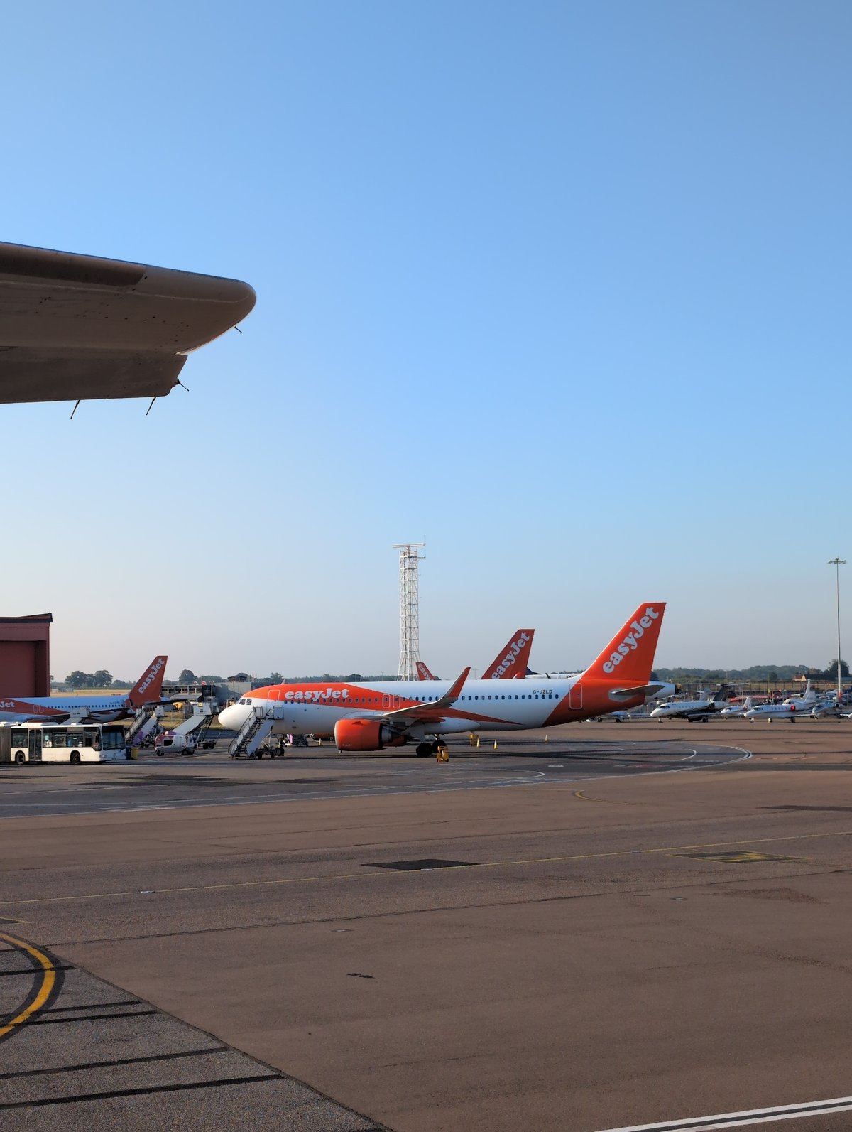 Passengers boarding a Wizz Air flight at Luton Airport