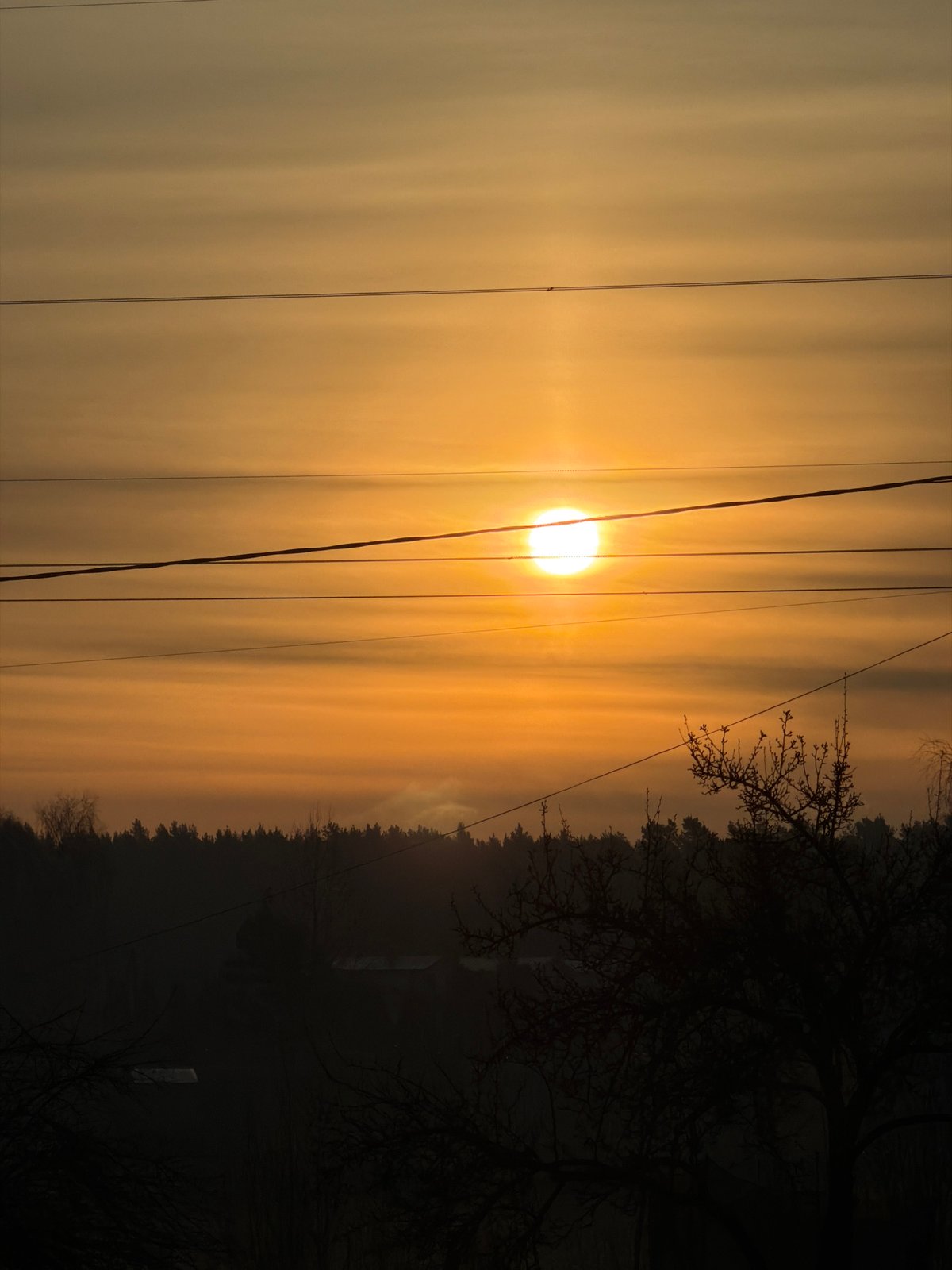 Atmospheric sunrise observed in Dreiliņi, Latvia