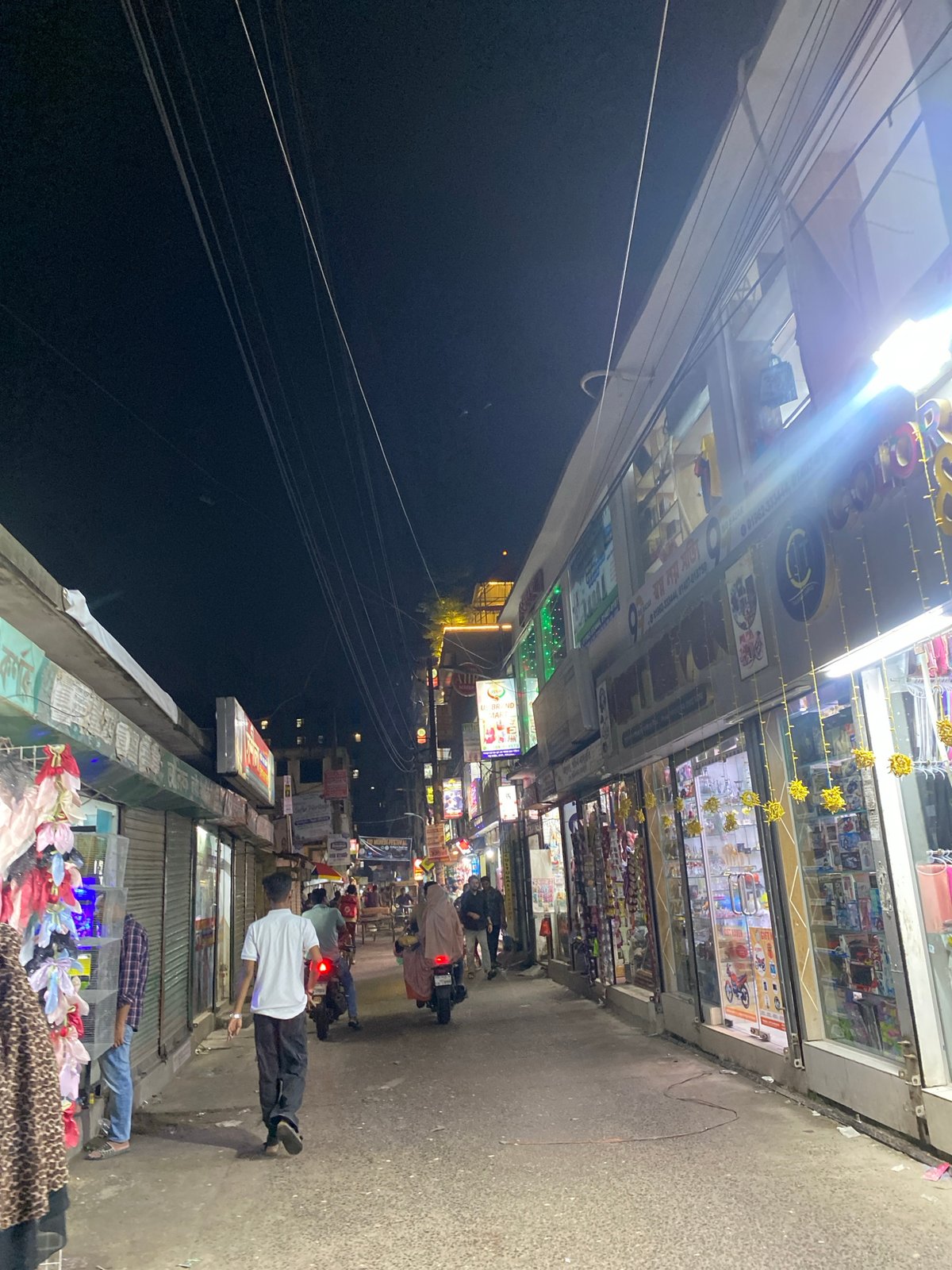 Dhaka commercial districts captured with decorative lighting displays
