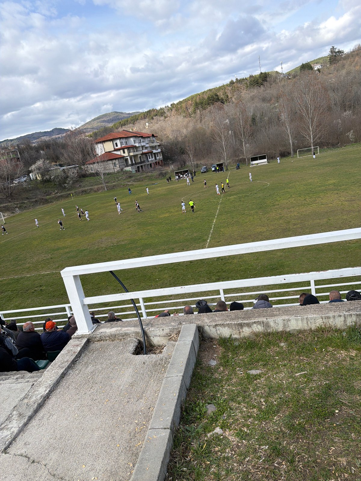 Soccer match draws spectators in Ognyanovo, Bulgaria