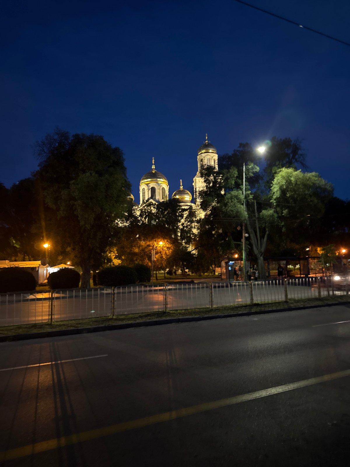 Evening cathedral shots mixed with random text graphics and everyday scenes
