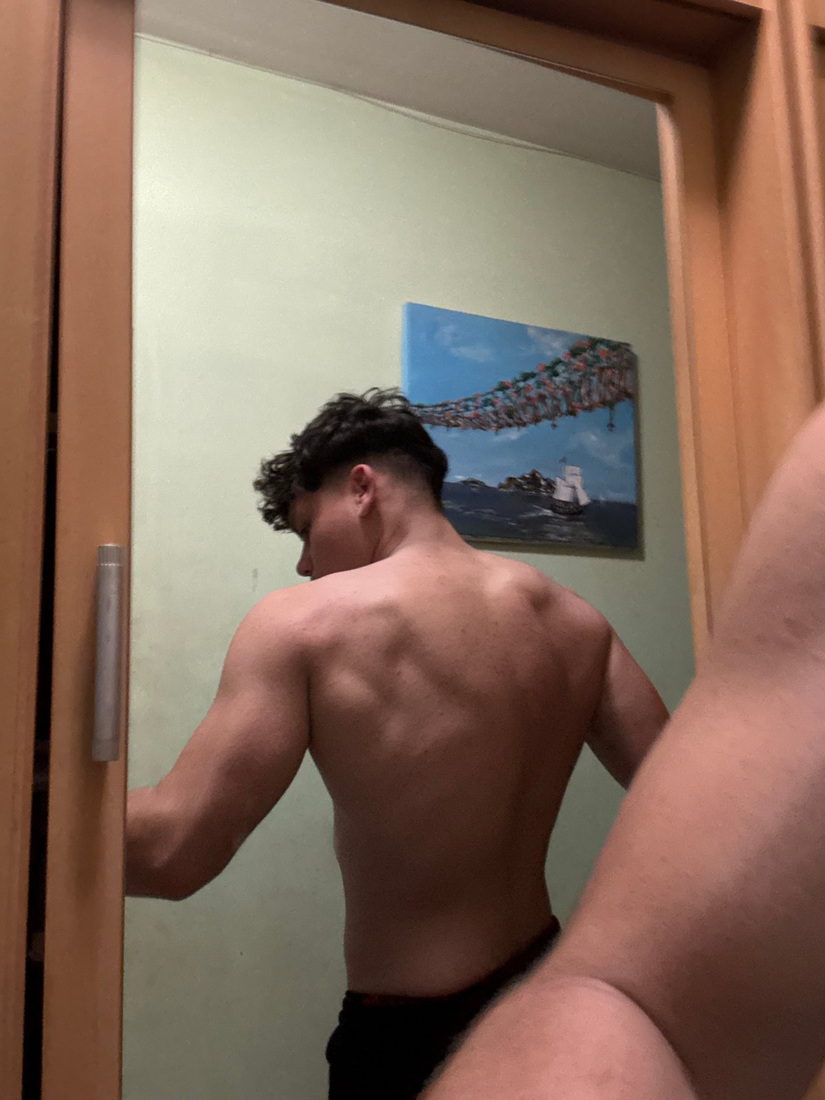 Person takes mirror selfies in Sofia apartment
