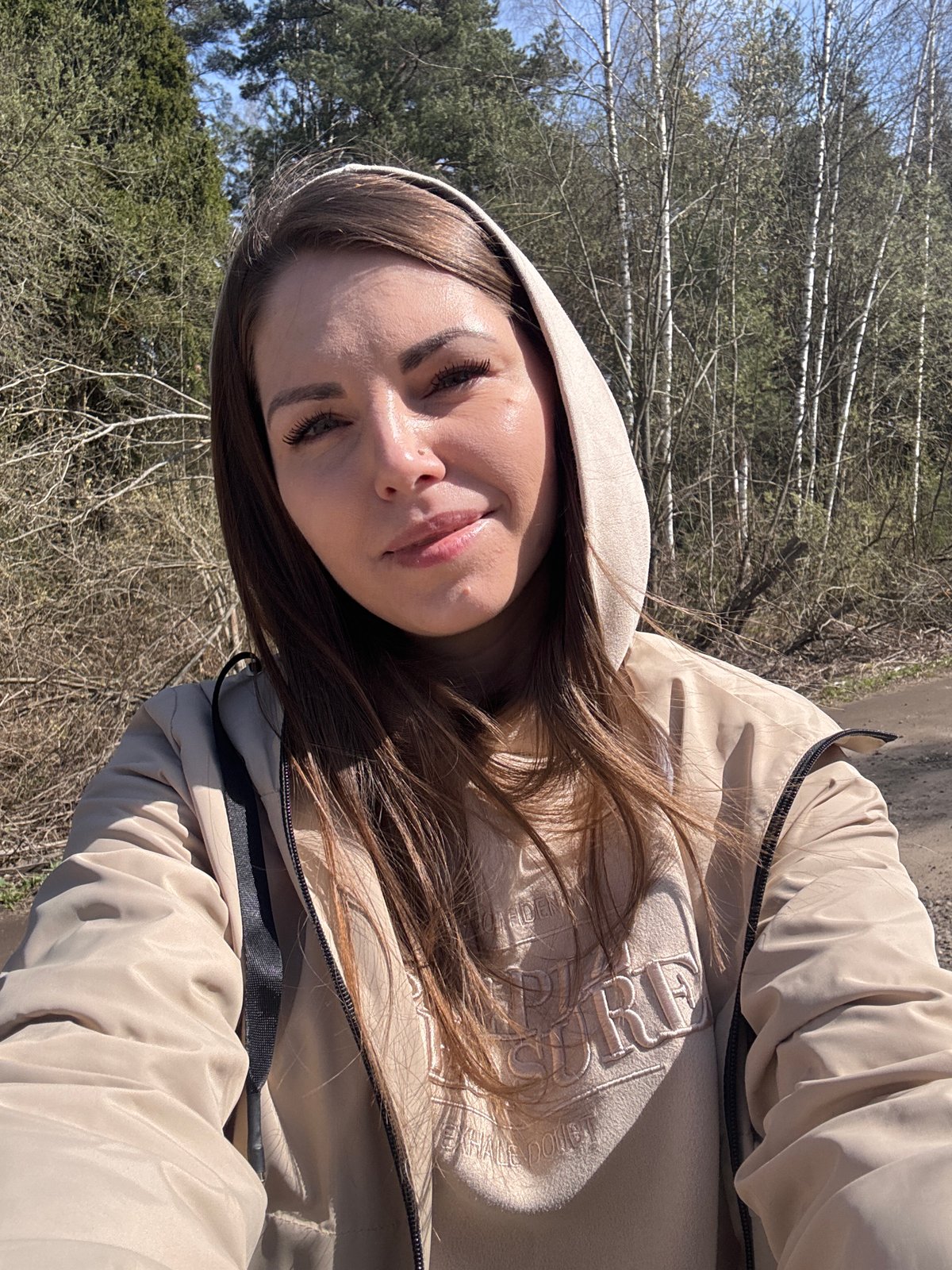 Morning walk with stroller documented in rural Russian village