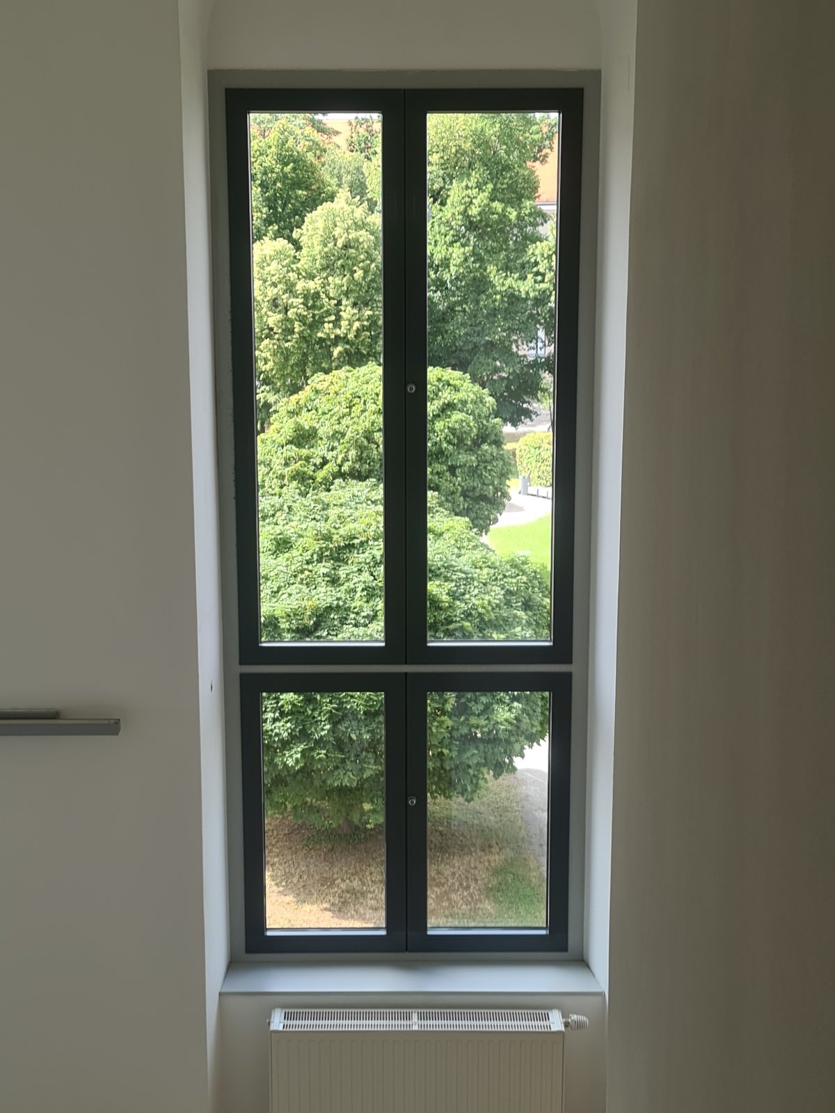 Inside Vienna's Faculty of Law building, atrium to courtyard