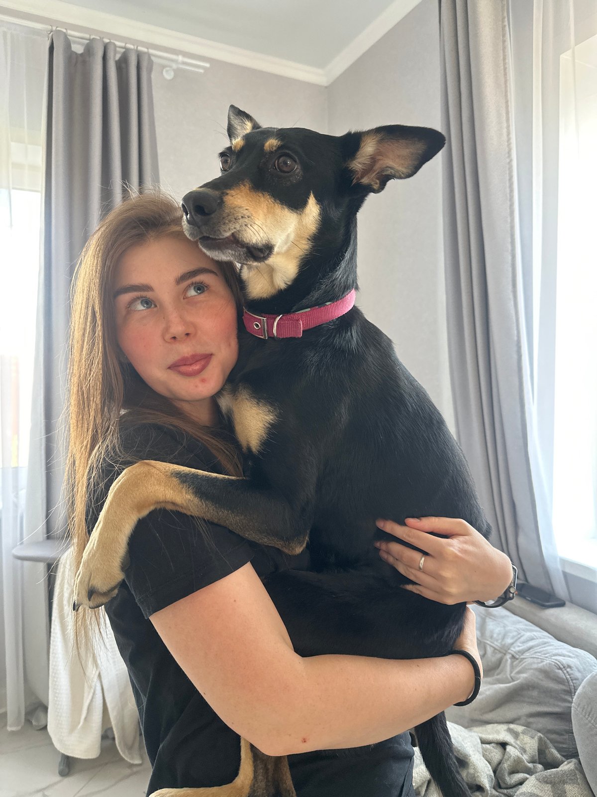 Woman and dog share intimate bonding moments in Russia