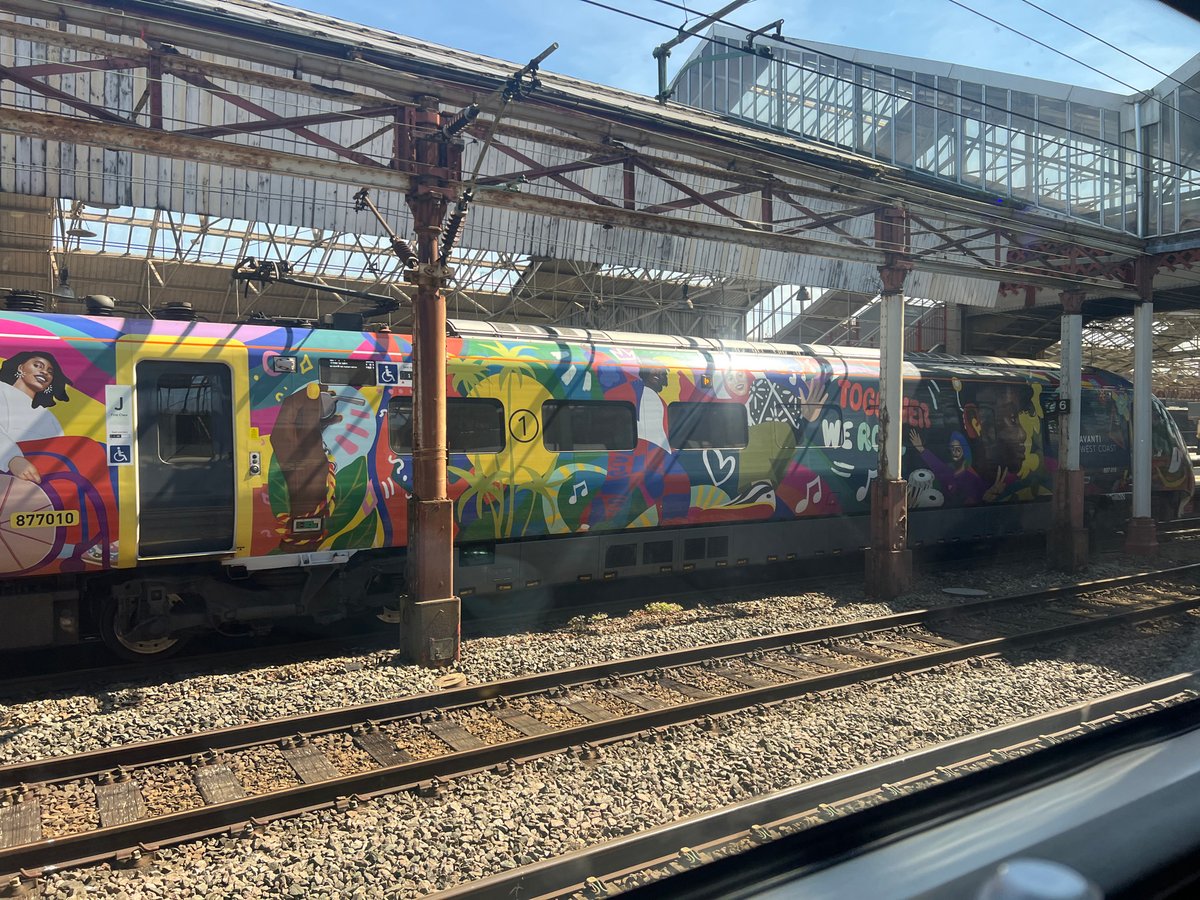 Colorful Avanti West Coast train spotted at Crewe station