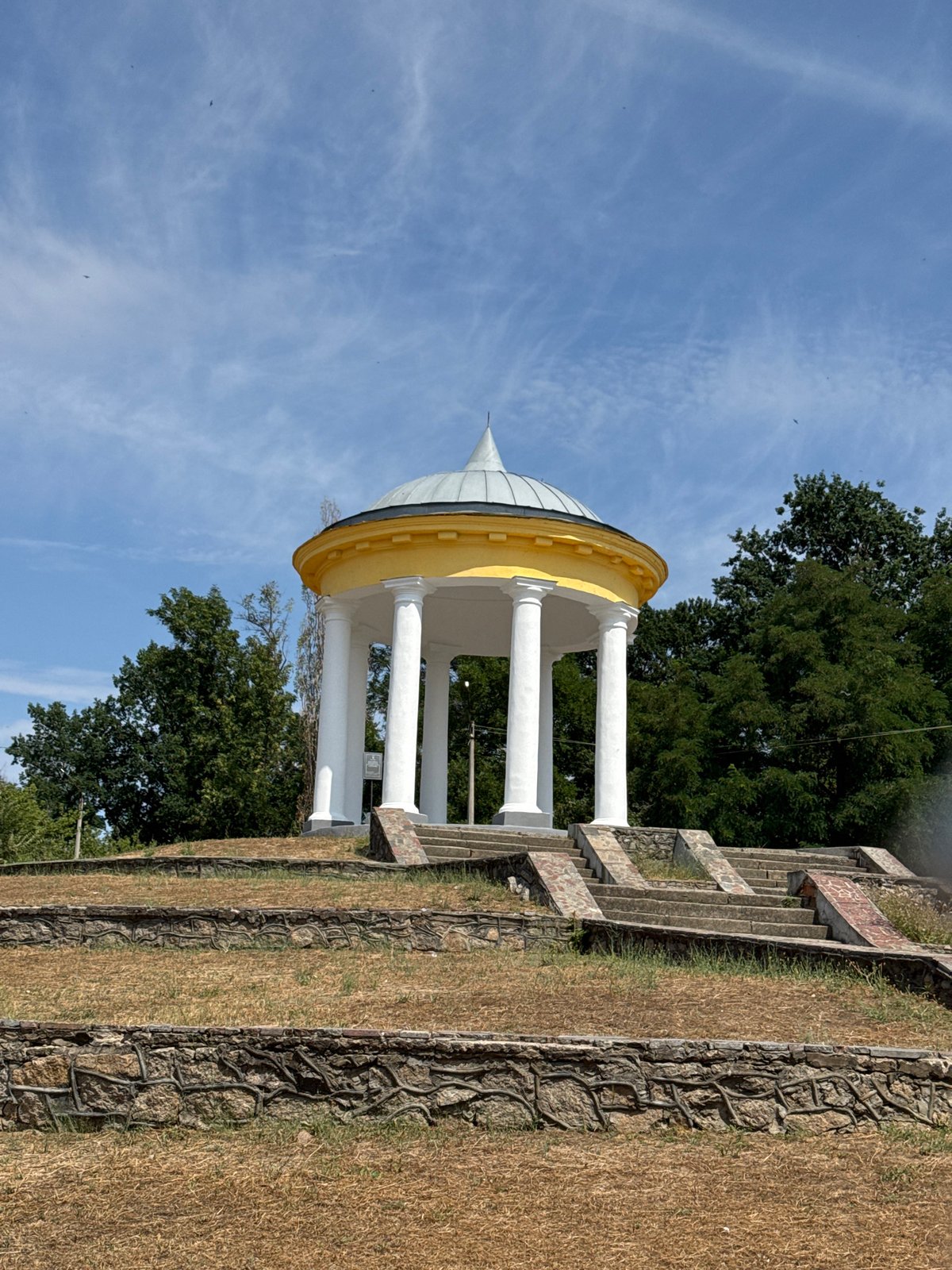 Hilltop pavilion monument in Voznesensk, Ukraine