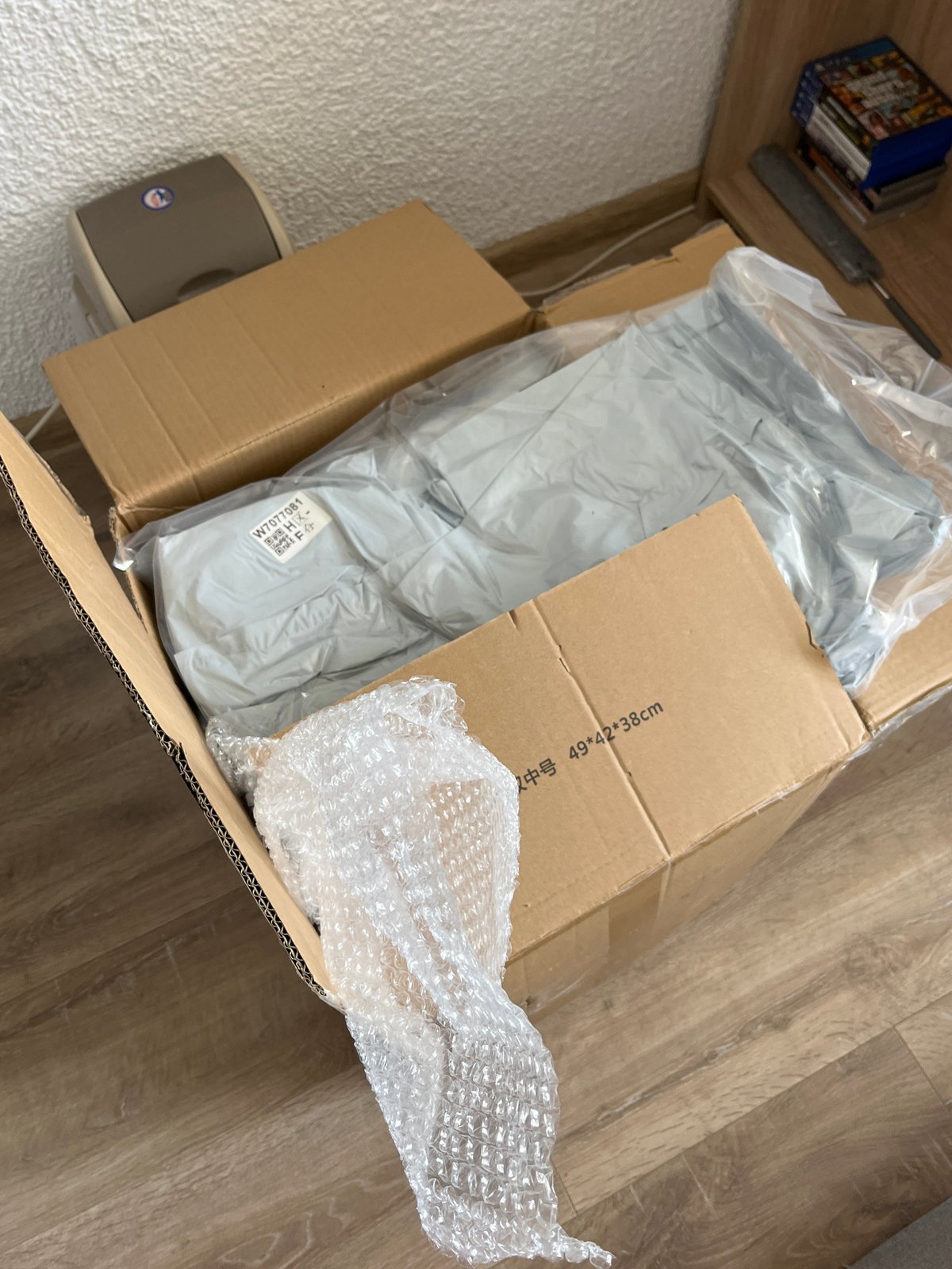 Package delivery unpacked in Zlatograd home, Bulgaria