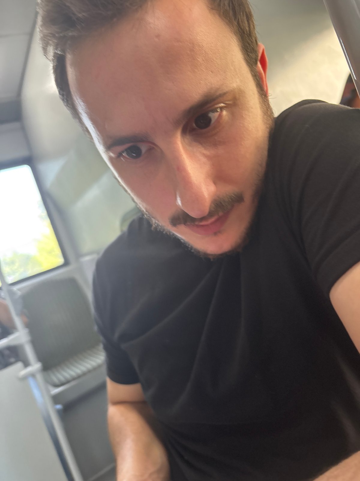 Goofing around on a bus in Tbilisi