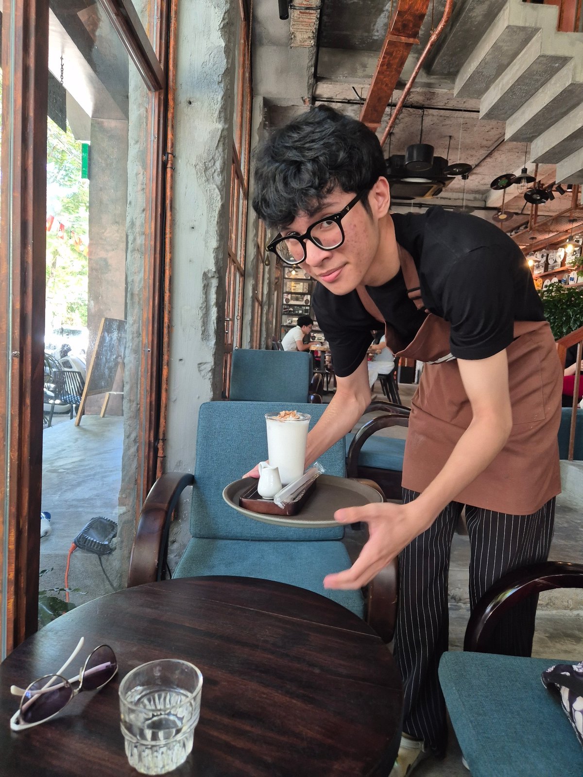 Inside a retro-industrial café in Đà Nẵng, Vietnam