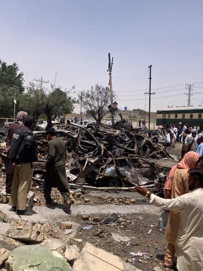 Witnesses document extensive destruction aftermath in unspecified urban area