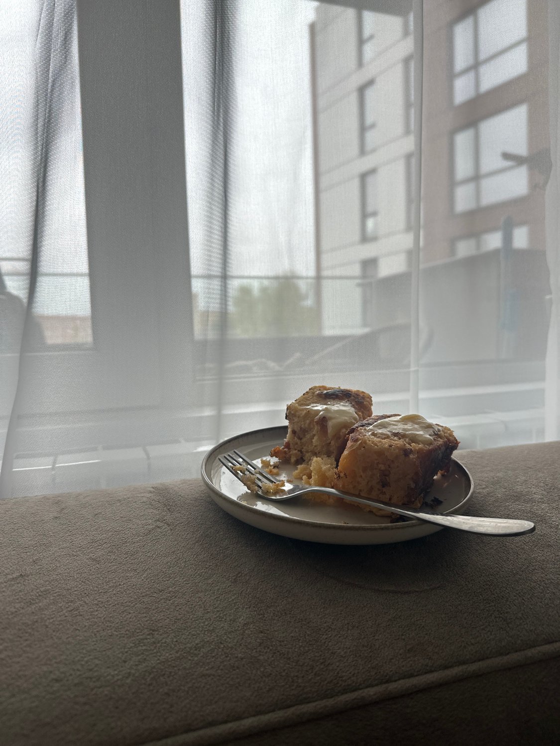Morning routine documented in Sofia includes pastries and rest