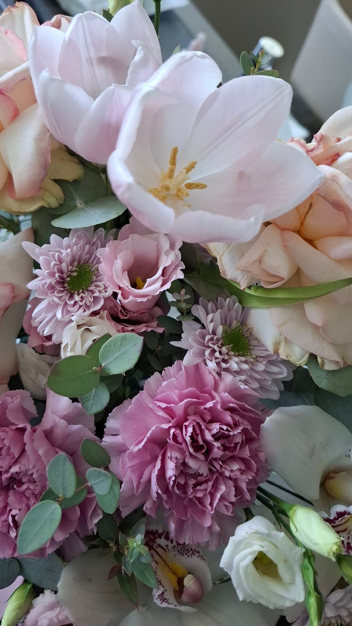 Spring flower arrangement photographed in Budva, Montenegro