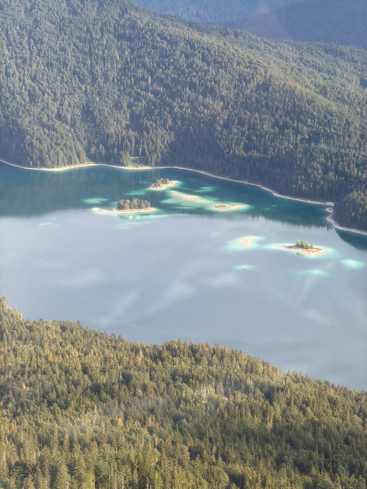 Turquoise lake and rocky slopes in the Bavarian Alps