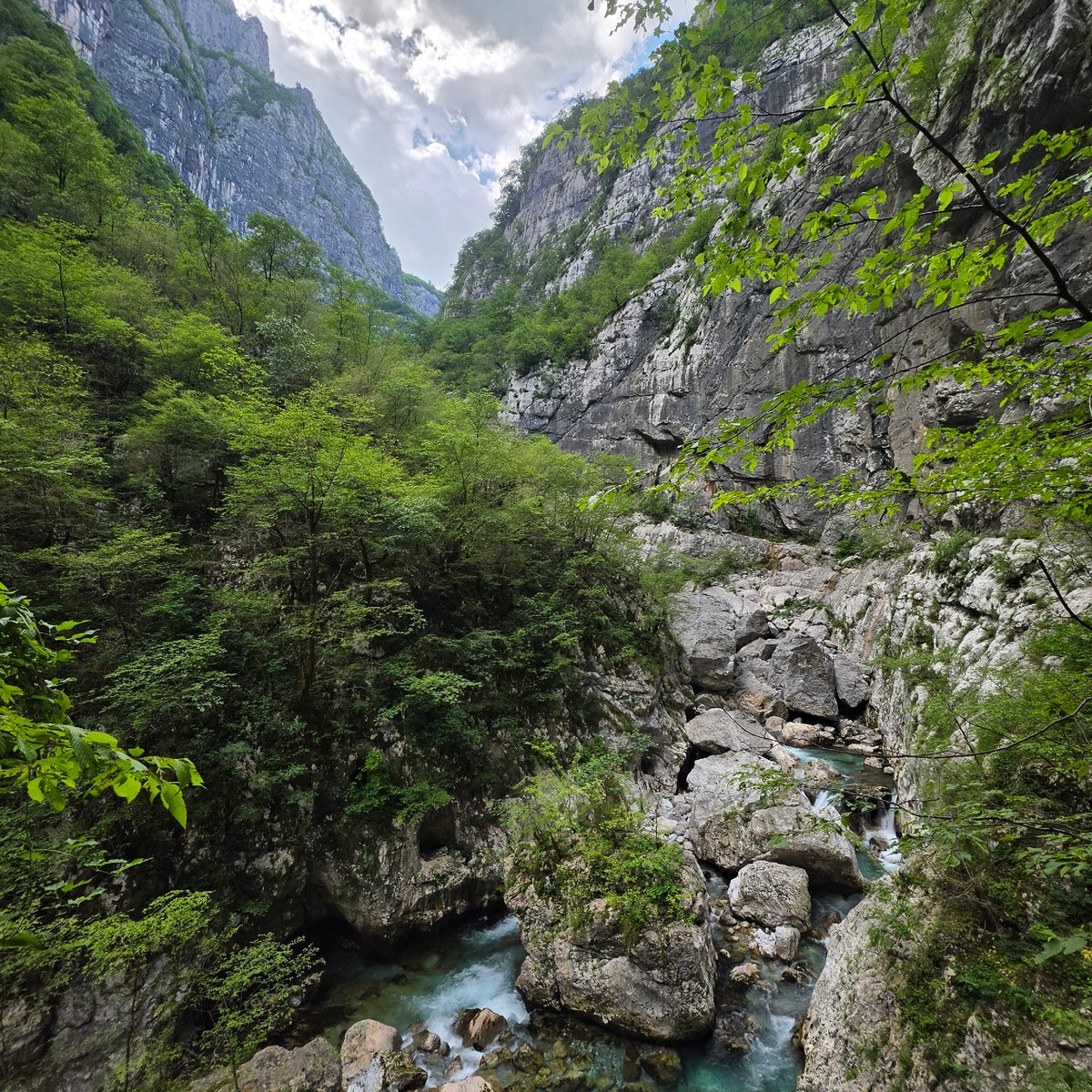 Two women hike scenic canyon trails near Lazba, Montenegro