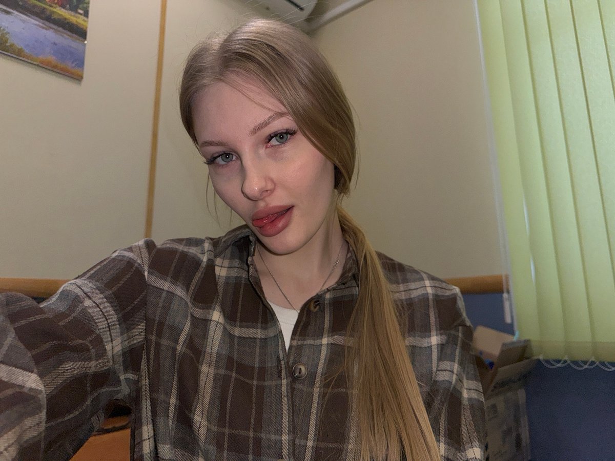 Woman takes early morning selfies in Perm, Russia