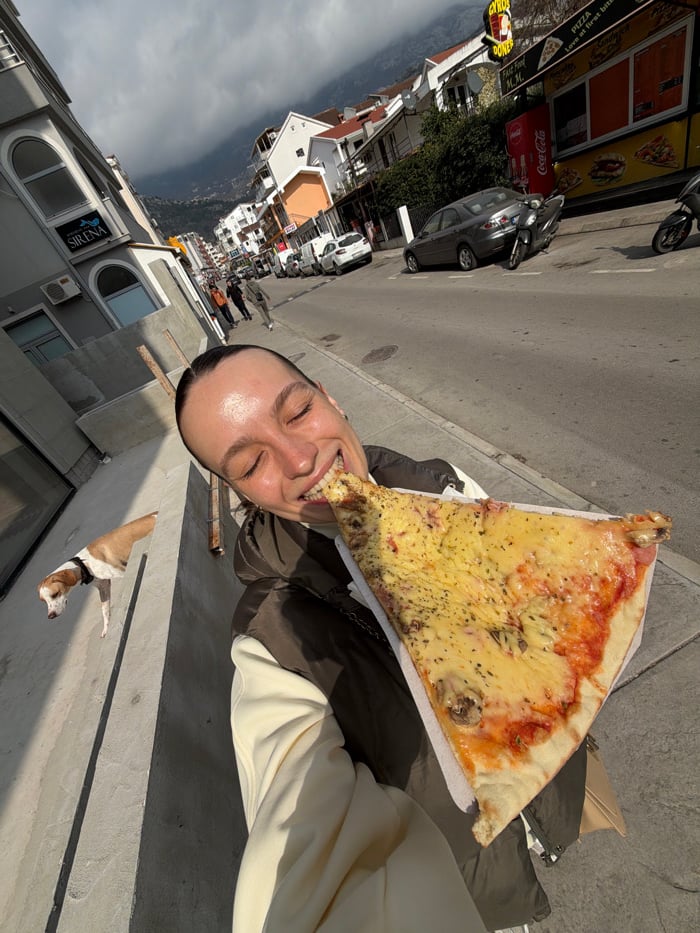 Woman documents daily life with dog in Budva, Montenegro