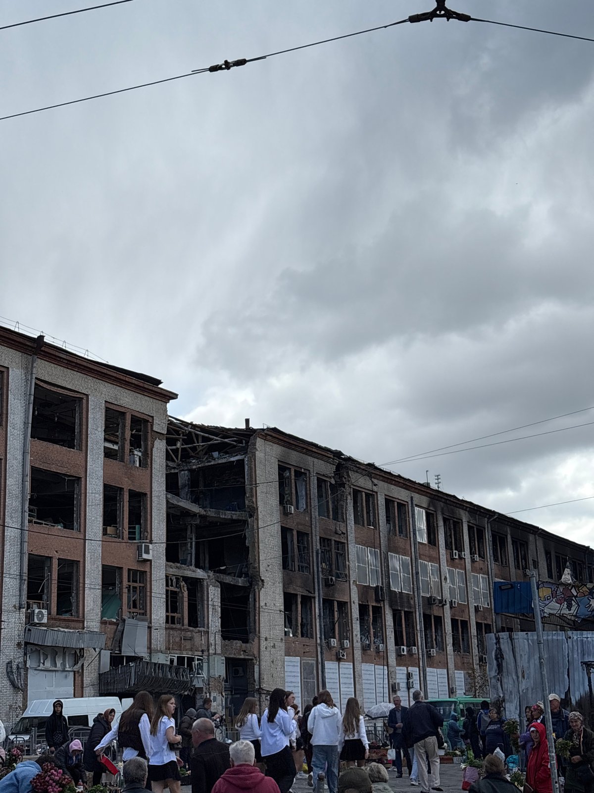 War damage documented across multiple Kyiv buildings and shopping mall