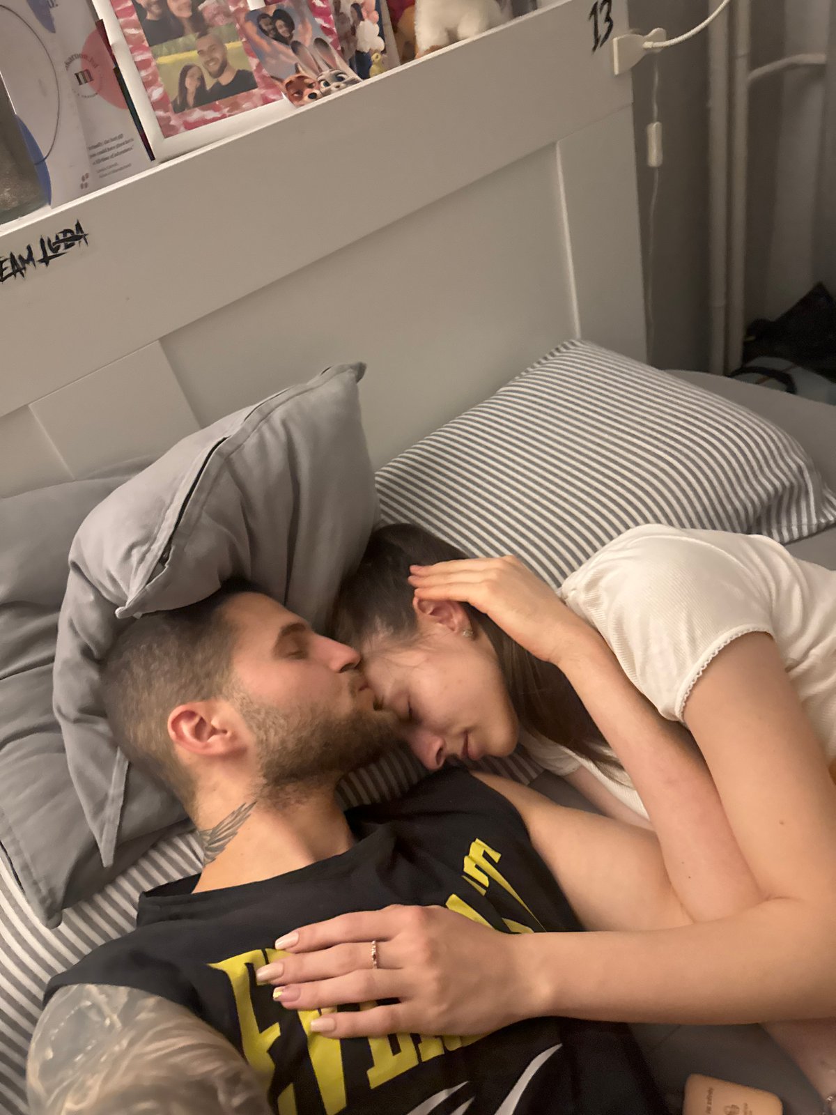 Couple shares intimate moments in Sofia bedroom