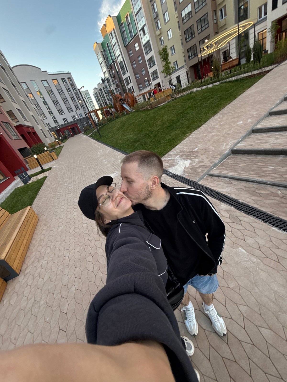 Couple and selfie moments captured in Pervomaysky residential area