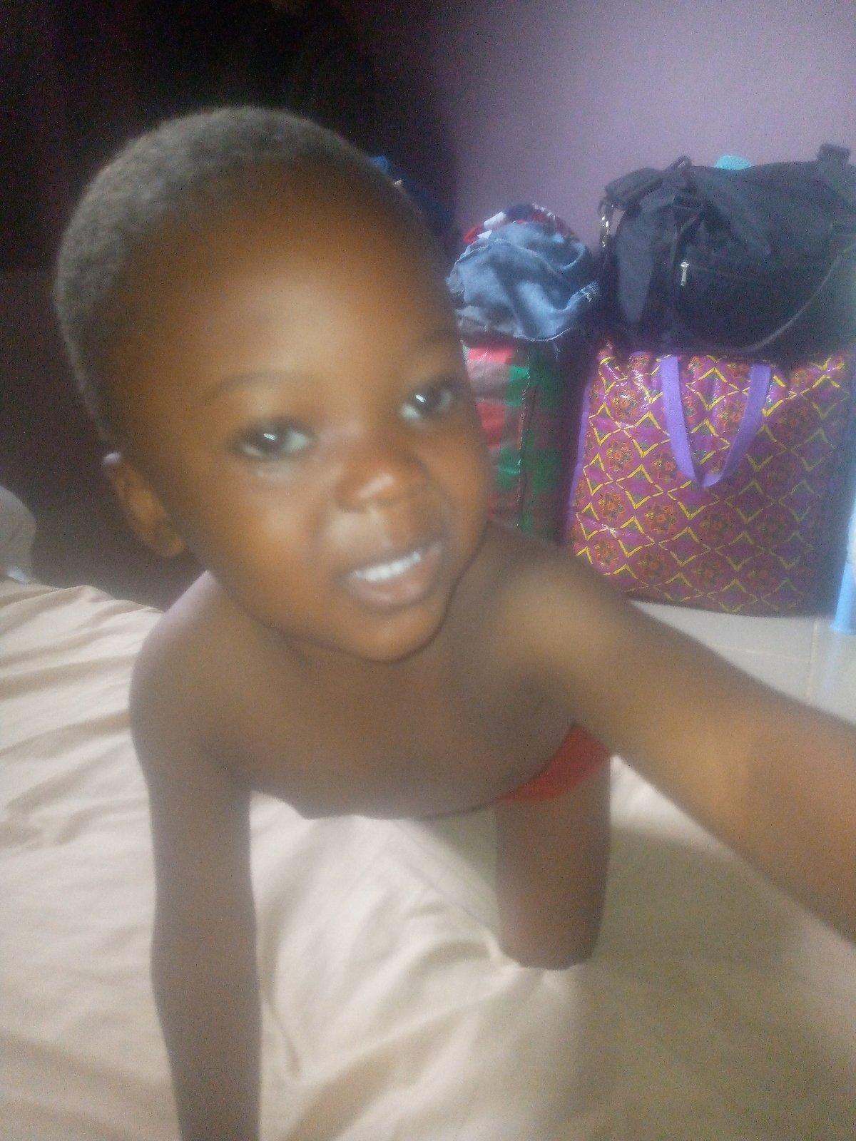 Toddler's morning routine captured in domestic setting