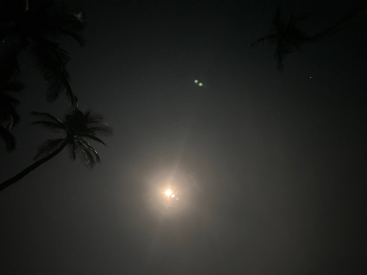 Moonlit tropical landscape photographed in Baan Taling Ngam, Thailand