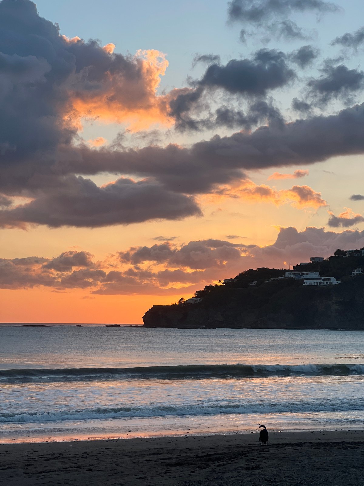 Golden hour over the Pacific coast at San Juan del Sur